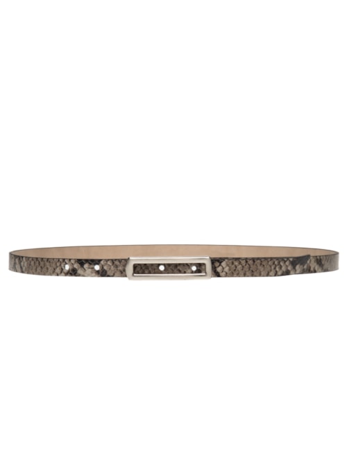 Cinto Feminino Couro Com Fivela Retangular - Animal Print