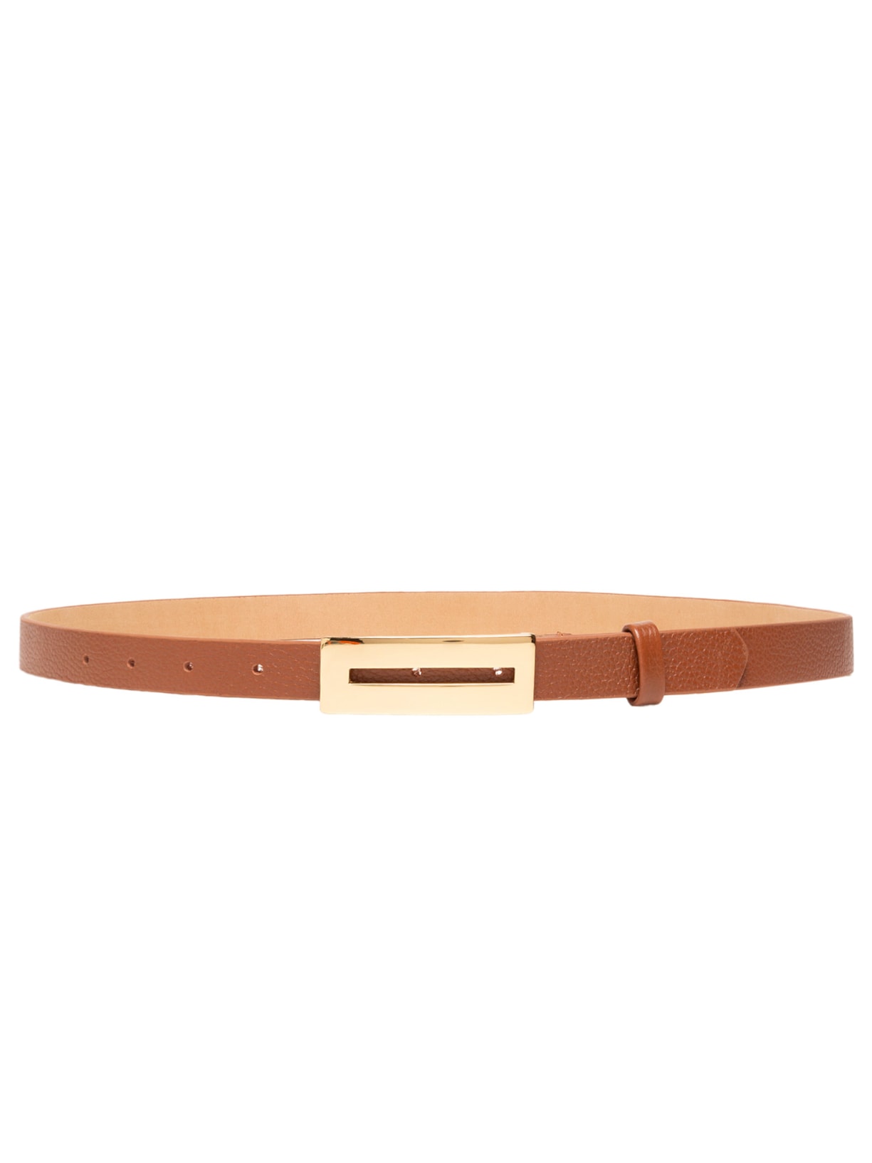 Cinto Feminino Couro Com Fivela Retangular Marrom Market 33