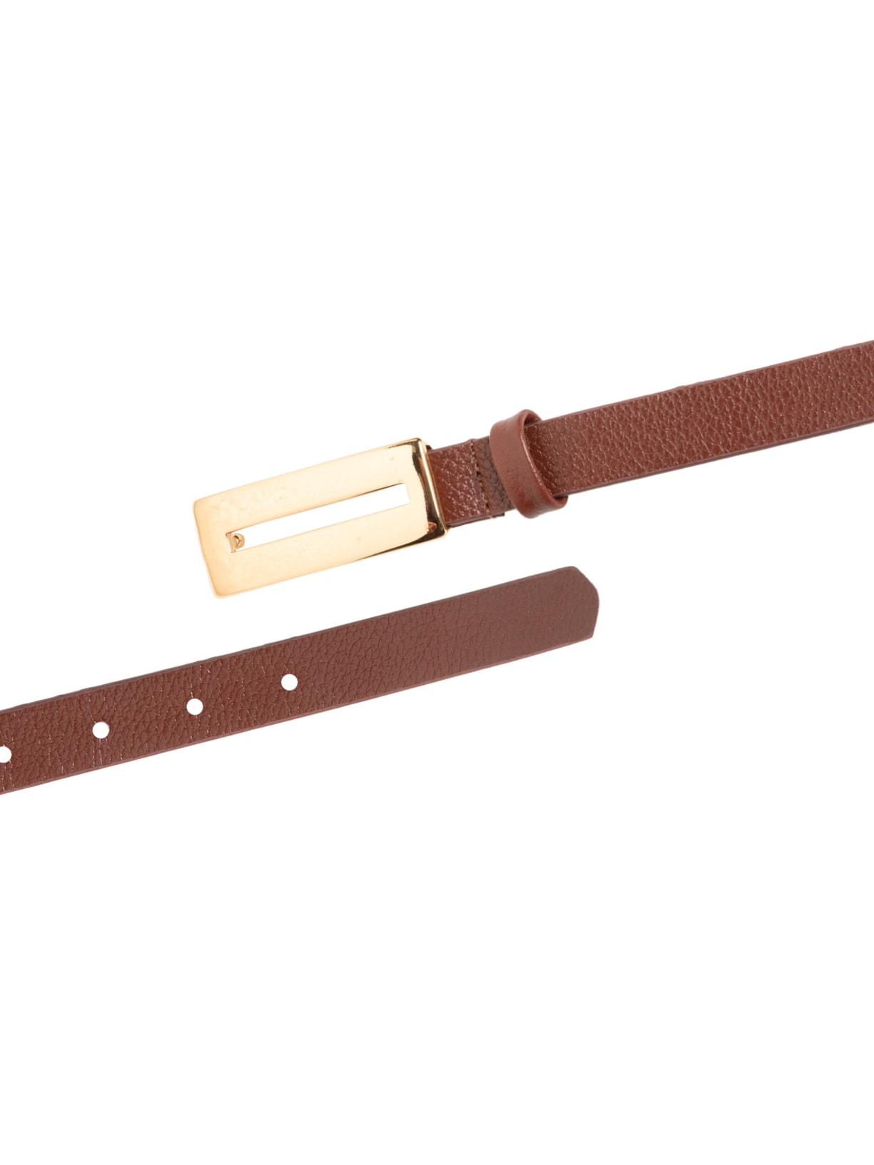 Cinto Feminino Couro Com Fivela Retangular Marrom Market 33