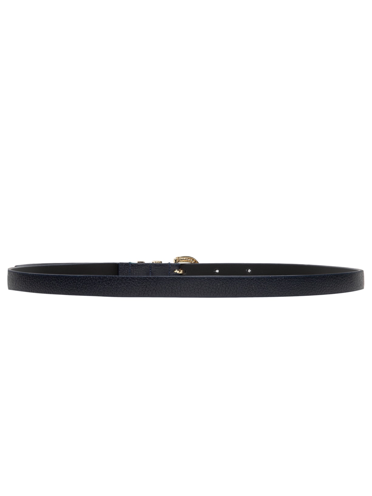 Cinto Feminino Couro Com Passante Duplo E Fivela De Metal Azul Basiq