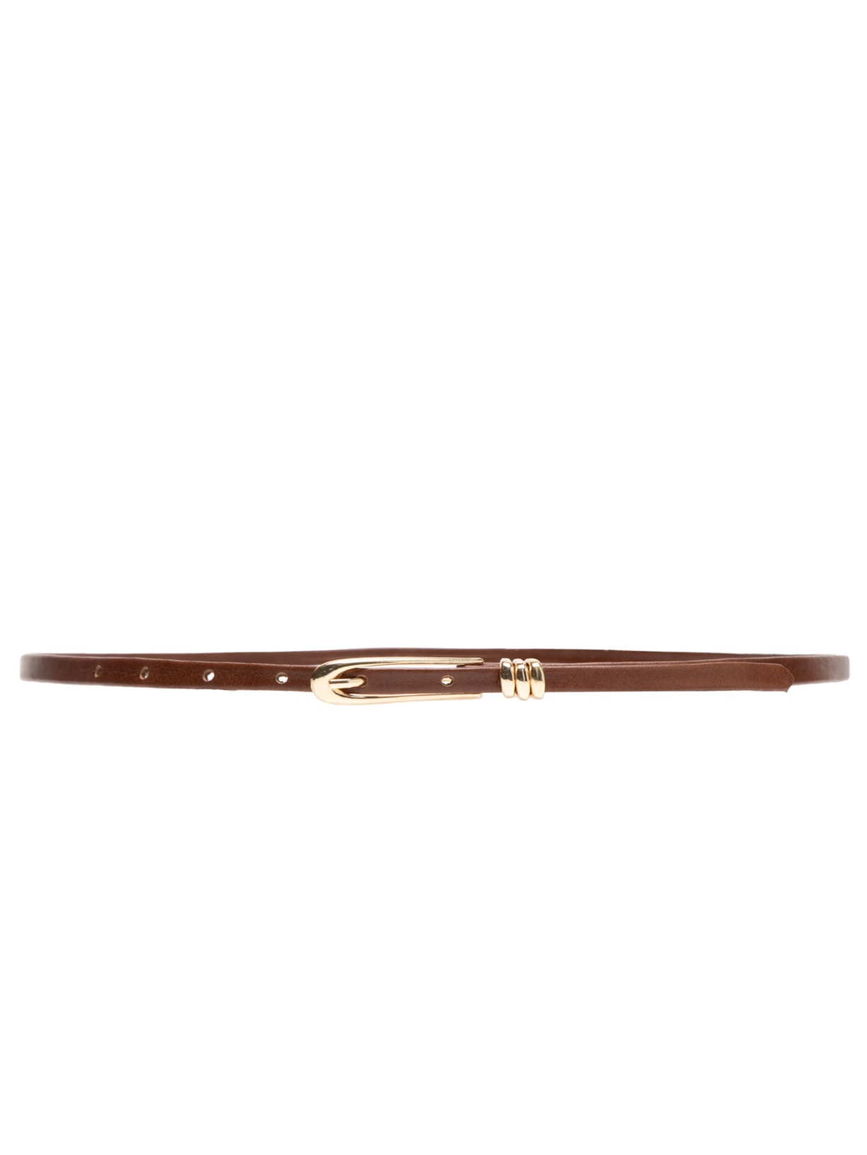 Cinto Feminino Couro Com Passante Triplo - Marrom