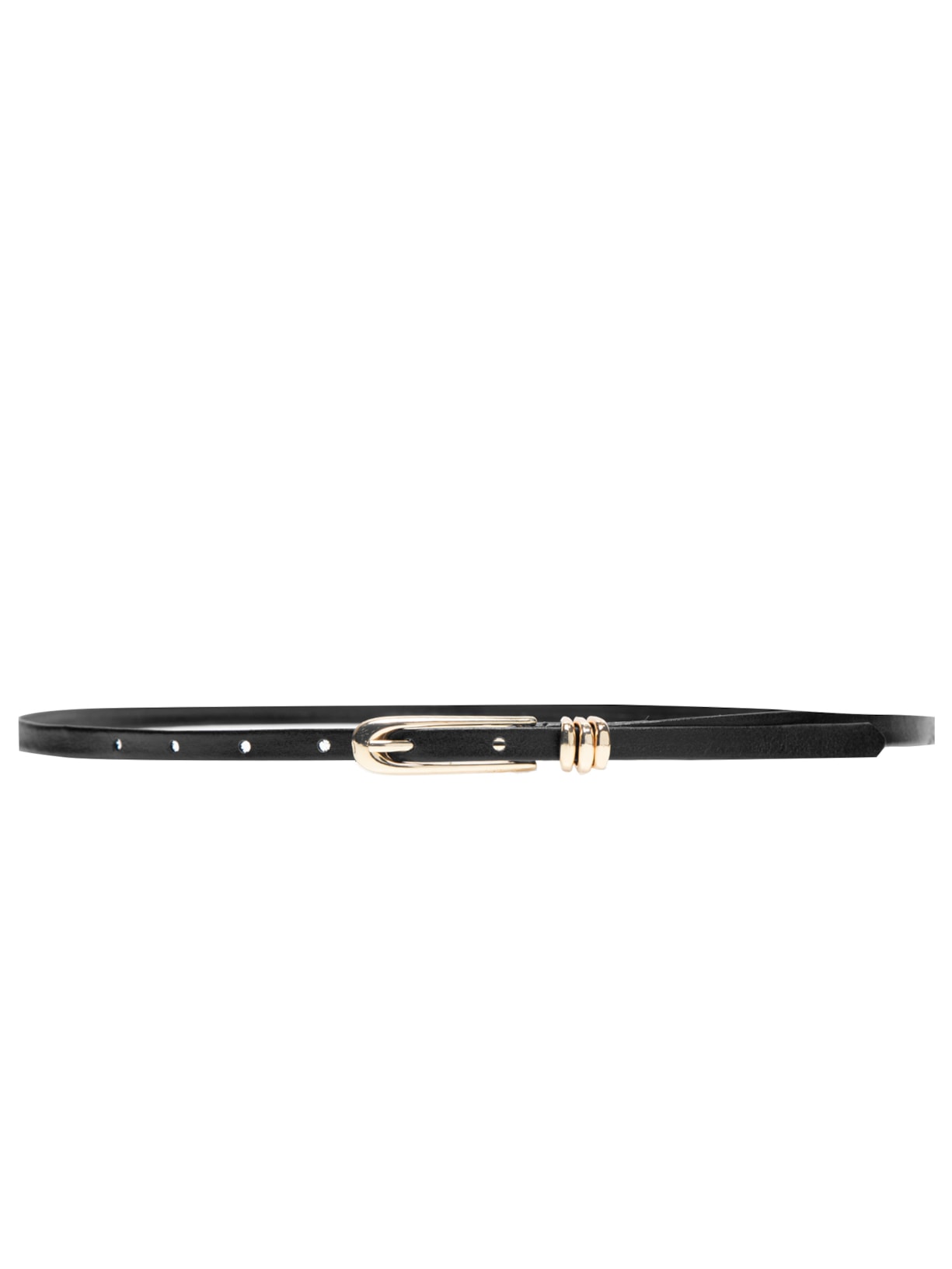 Cinto Feminino Couro Com Passante Triplo - Preto