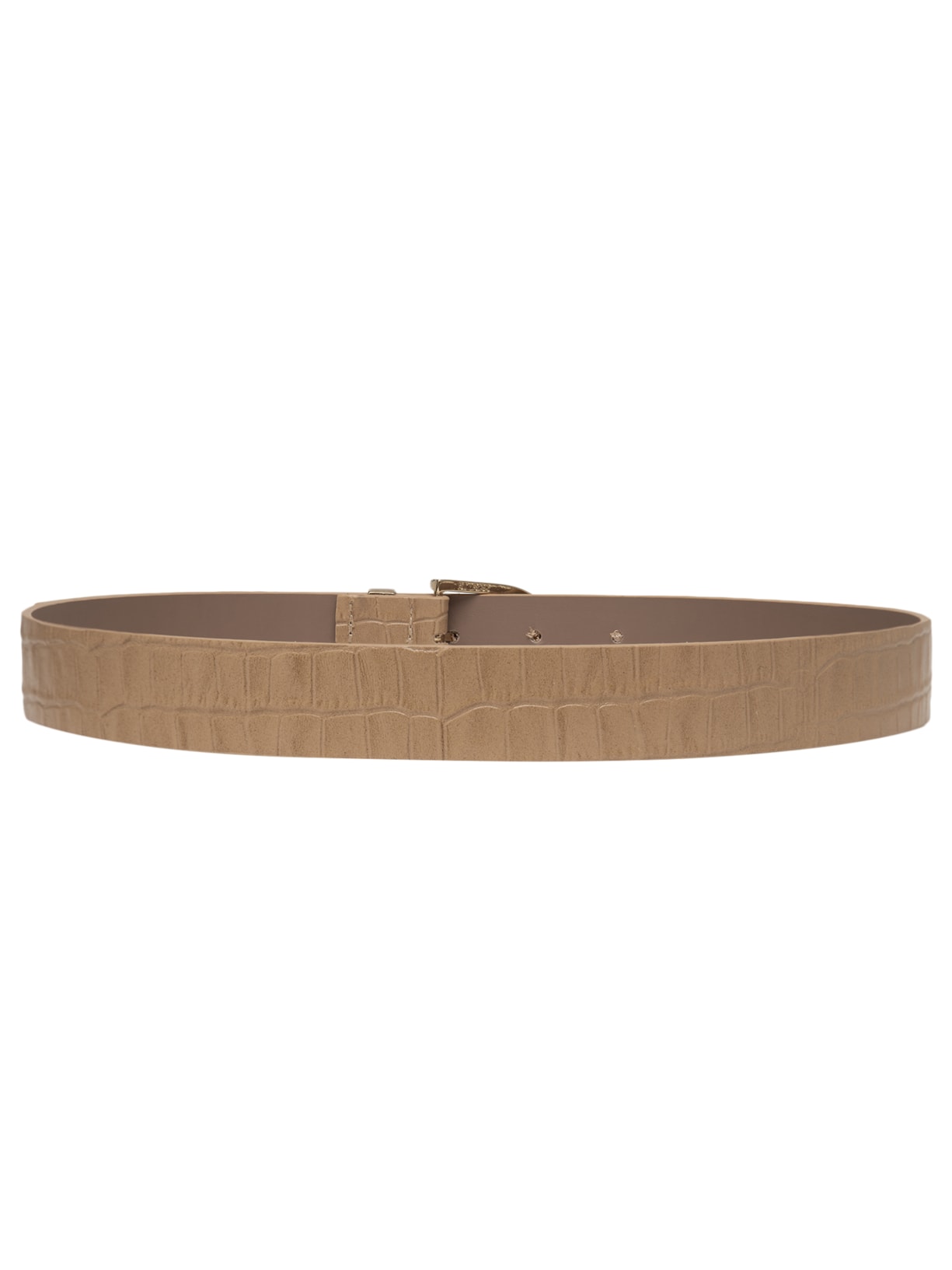 Cinto Feminino Couro Croco Bege Basiq