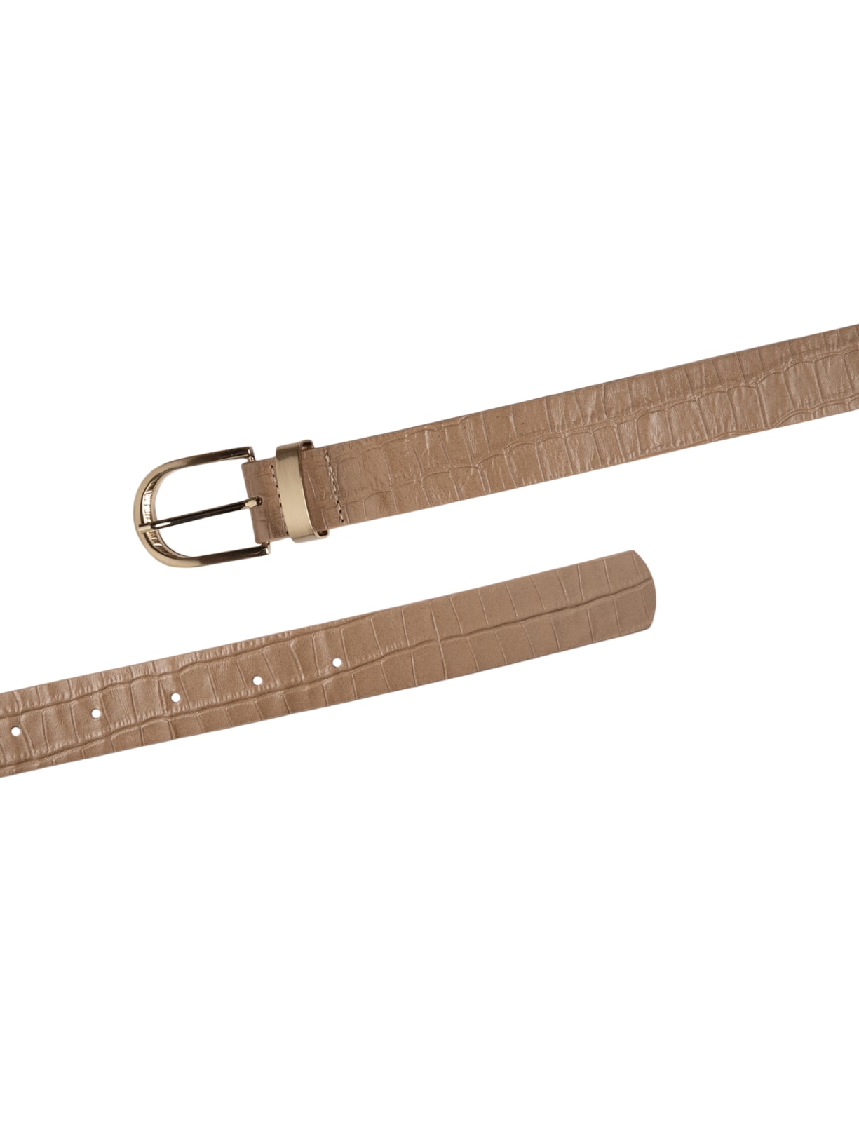 Cinto Feminino Couro Croco Bege Basiq