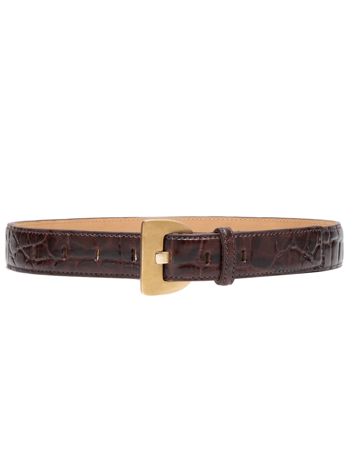 Cinto Feminino Couro Croco - Marrom