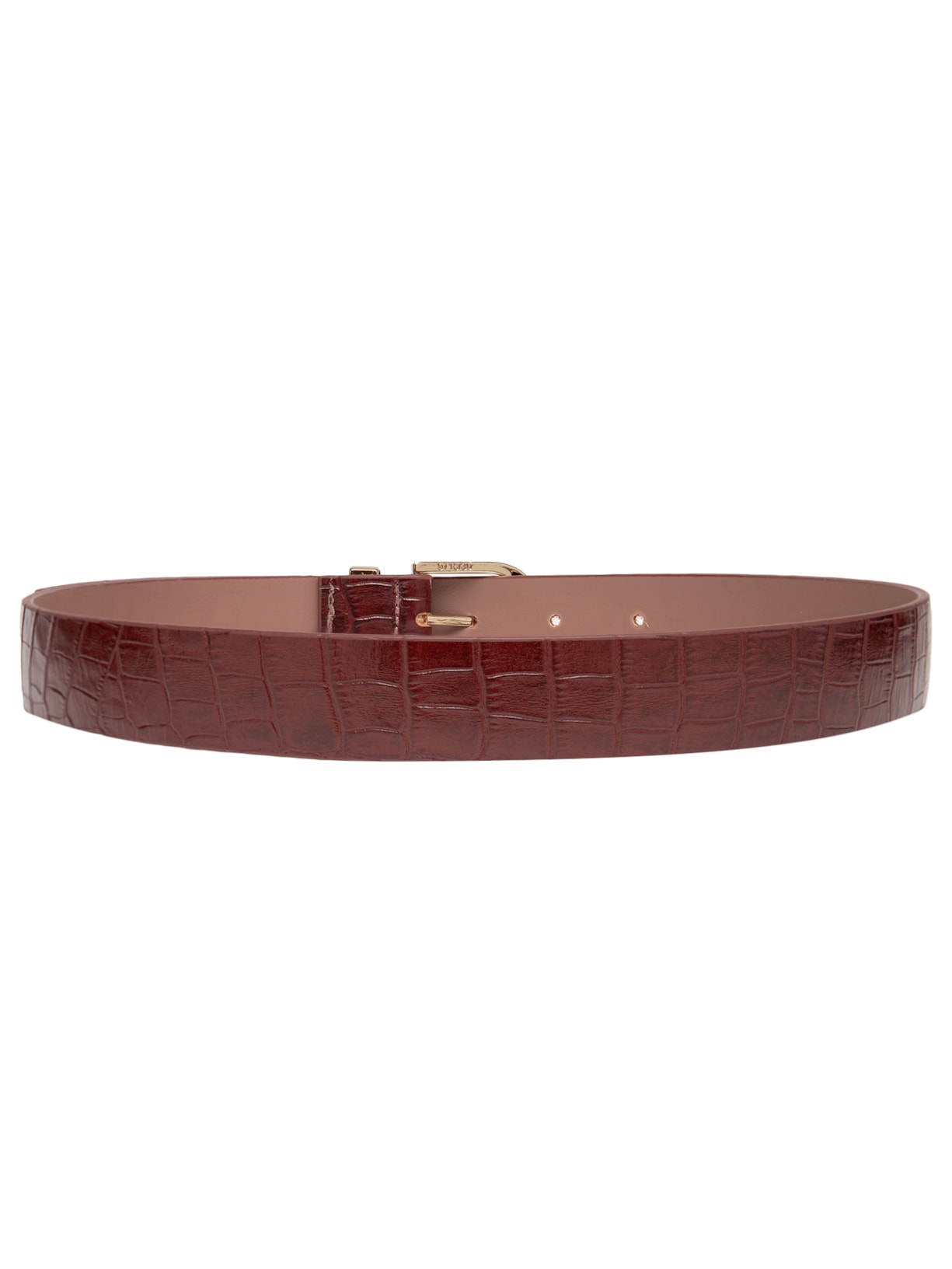 Cinto Feminino Couro Croco Marrom Basiq