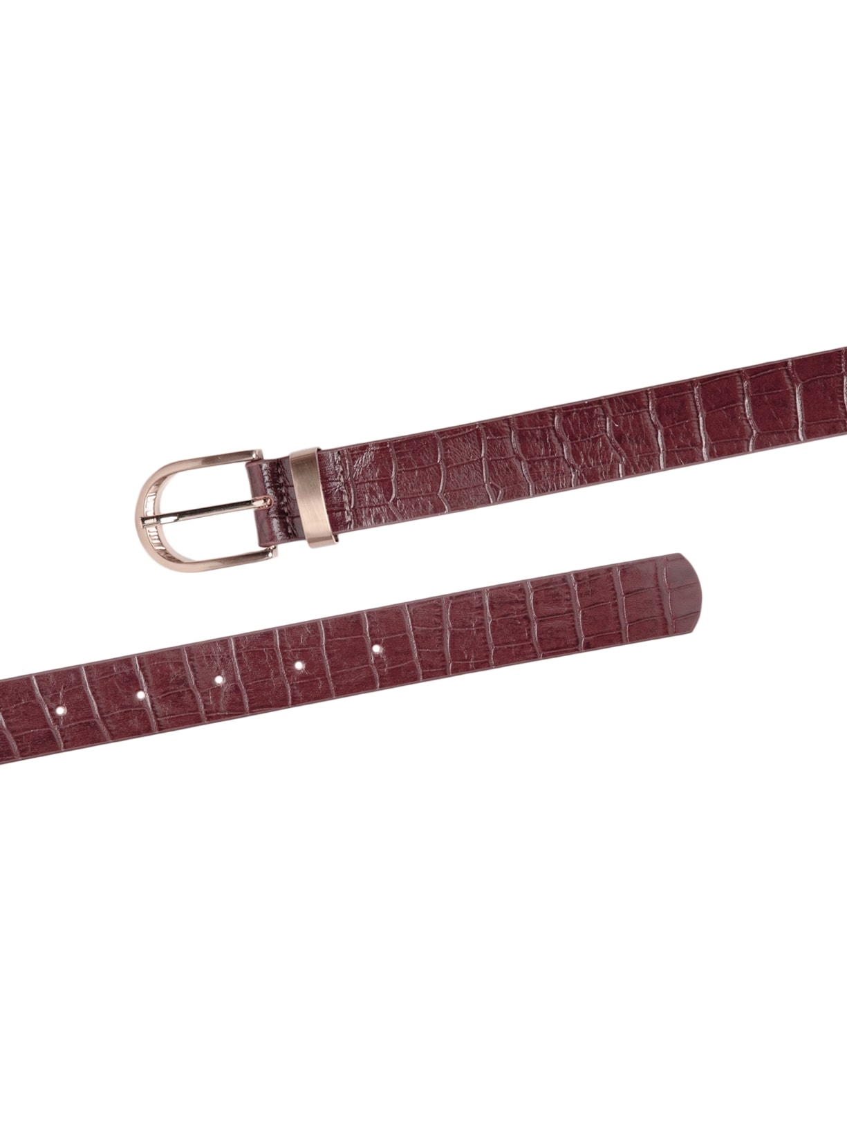 Cinto Feminino Couro Croco Marrom Basiq