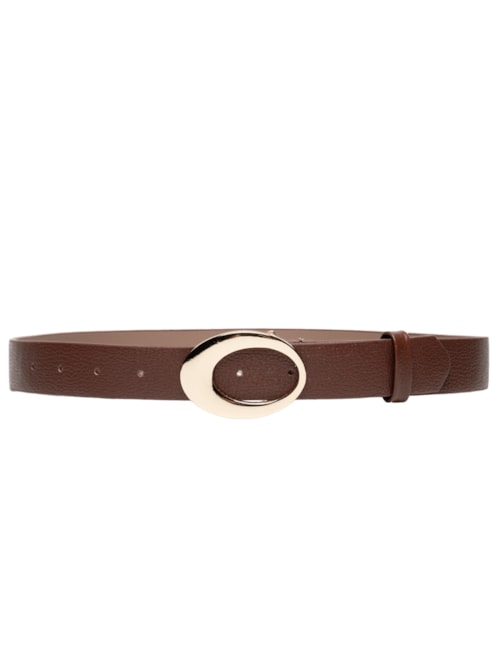 Cinto Feminino Couro Dourado - Marrom