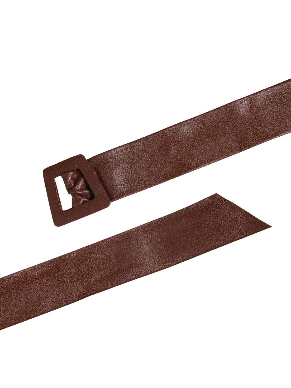 Cinto Feminino Couro Faixa Com Fivela Encapada Marrom Basiq