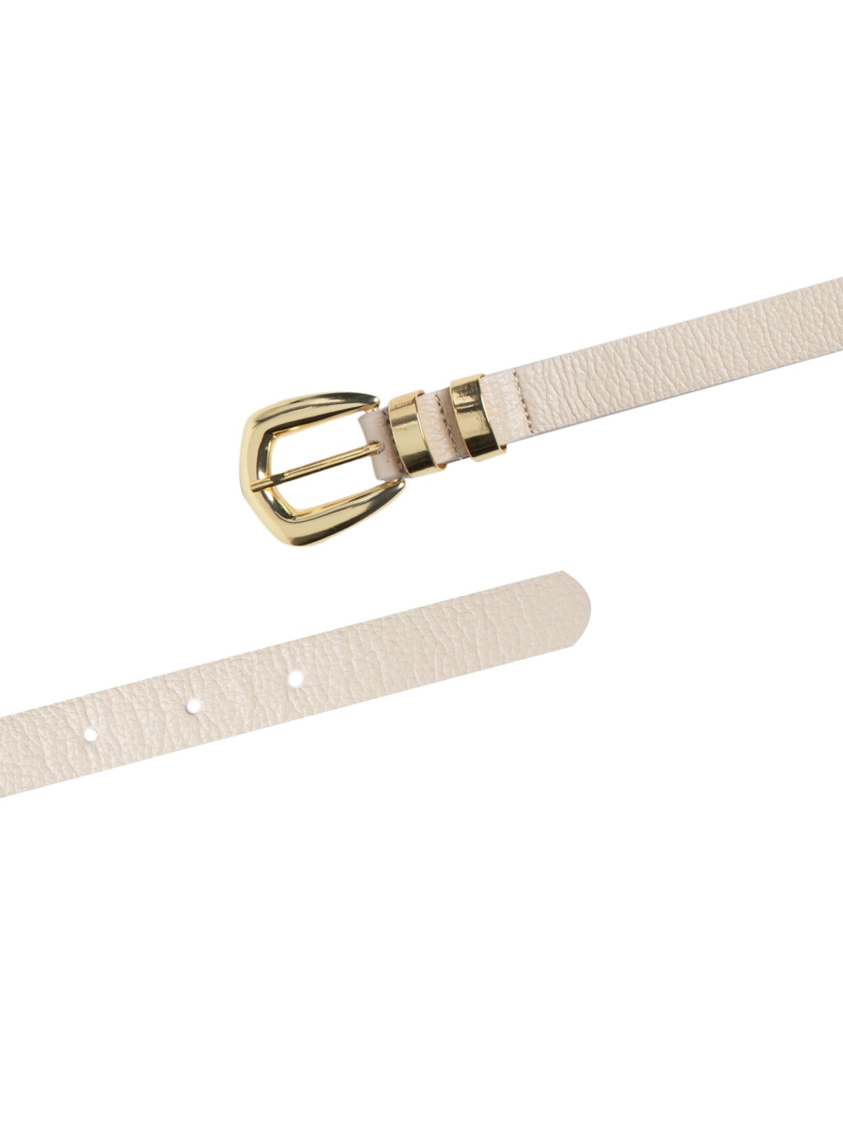 Cinto Feminino Couro Fino Básico Off White Basiq