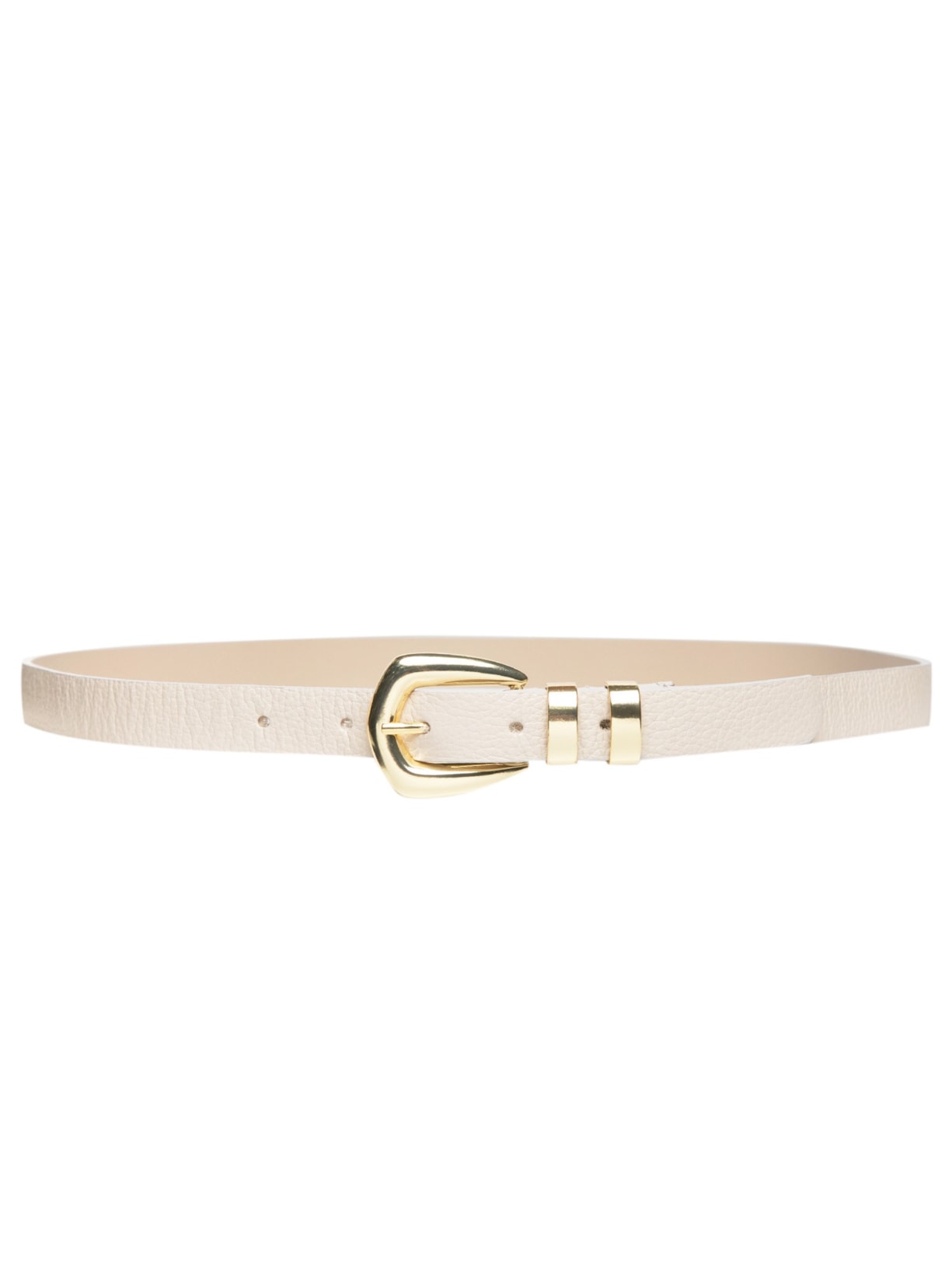 Cinto Feminino Couro Fino Básico Off White Basiq