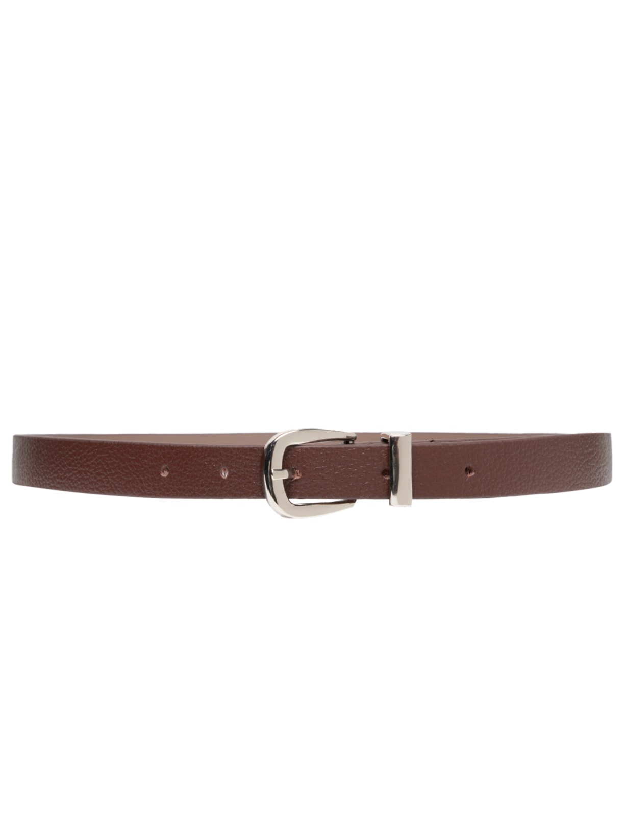 Cinto Feminino Couro Fino Com Fivela Em Metal - Marrom