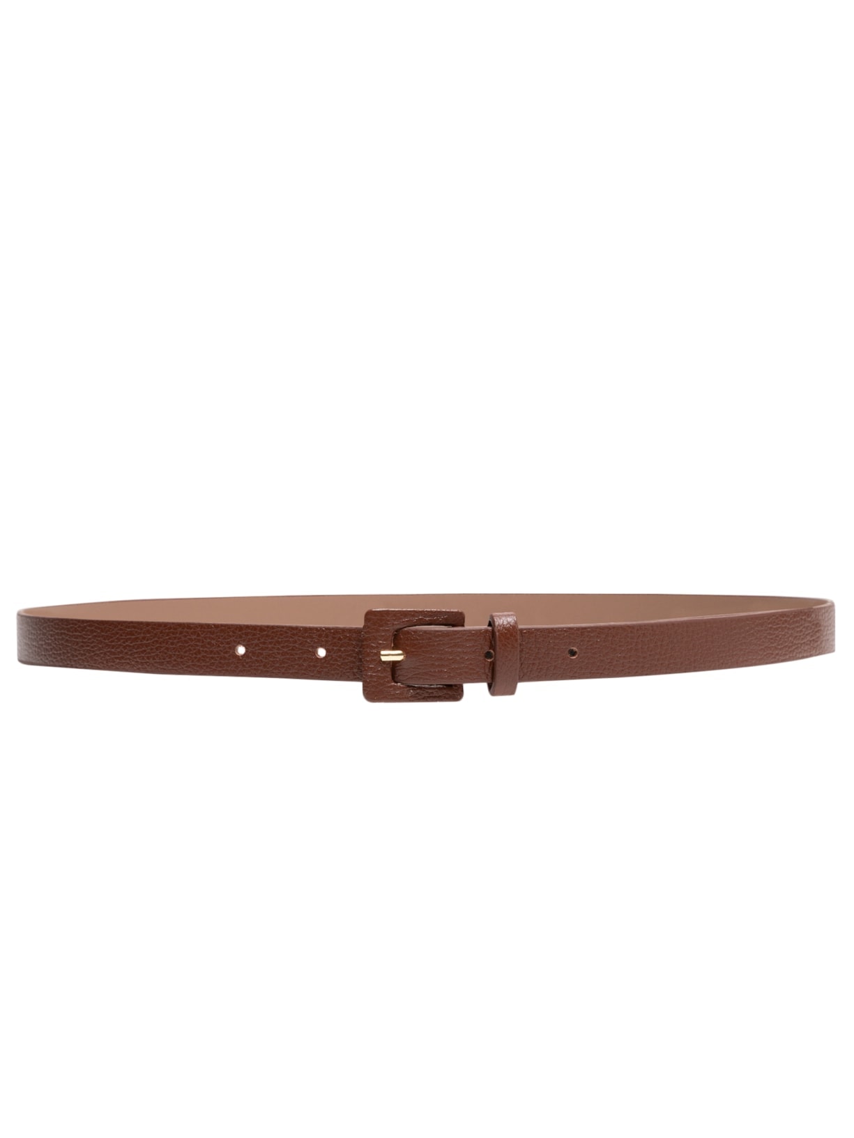 Cinto Feminino Couro Fino Com Fivela Encapada - Marrom