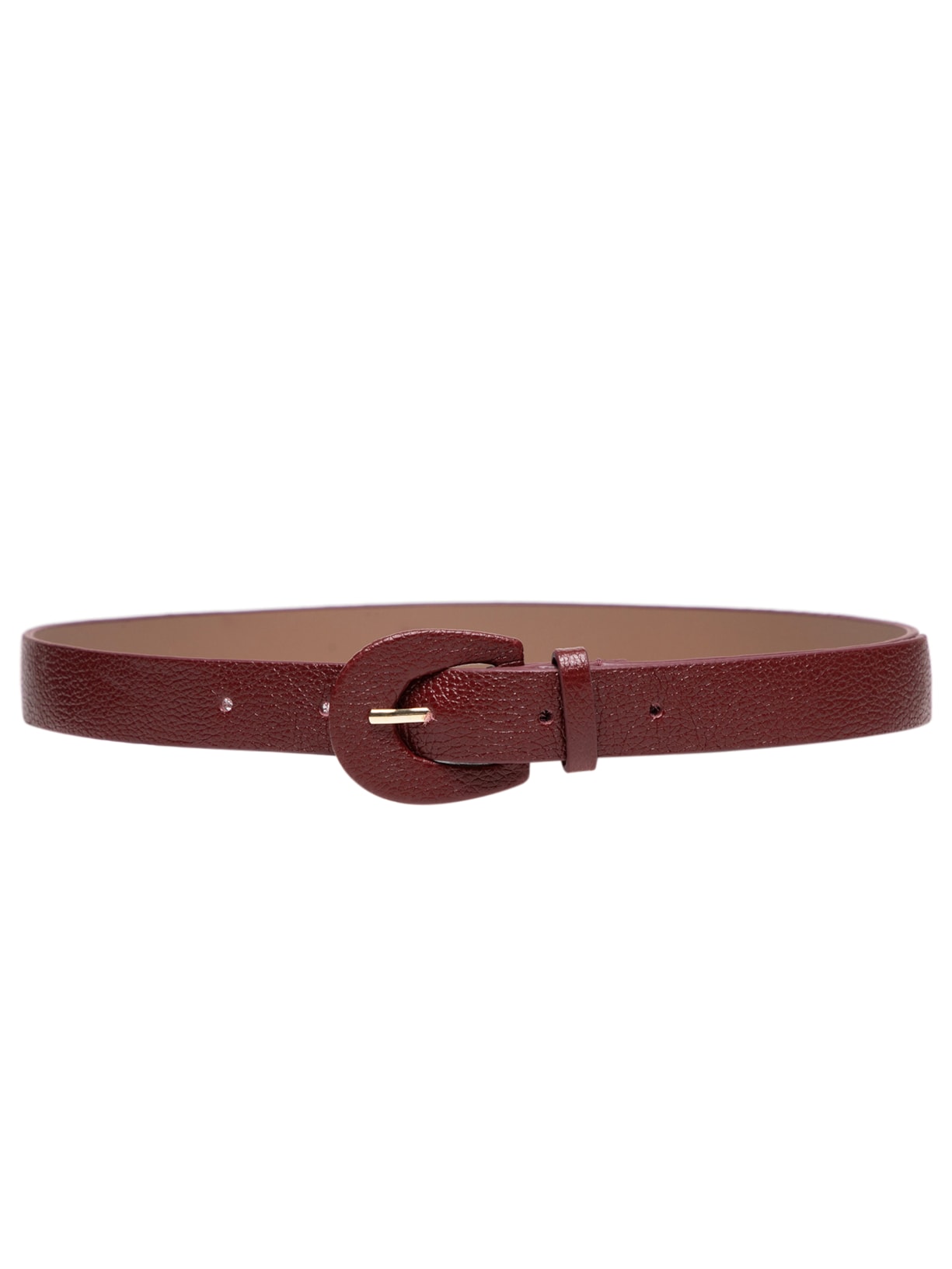 Cinto Feminino Couro Fino Com Fivela Encapada - Vermelho