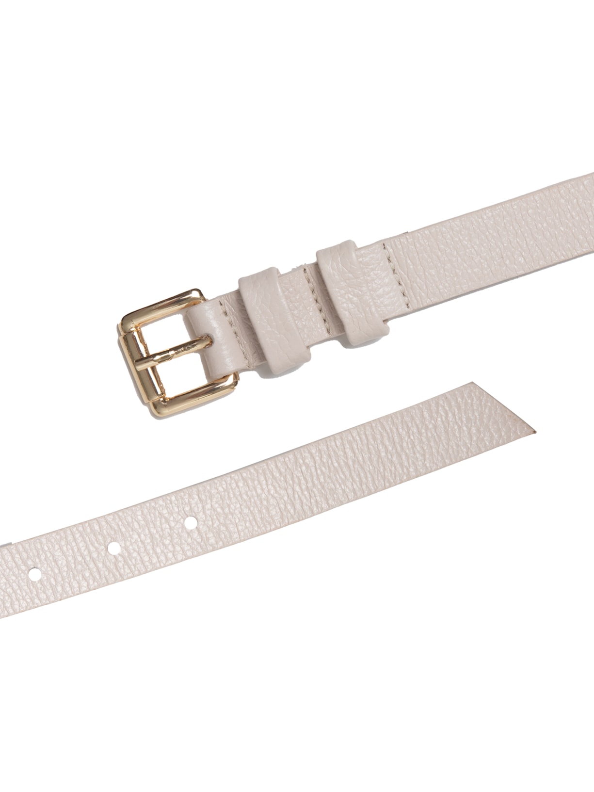 Cinto Feminino Couro Fino Com Fivela Quadrada De Metal Off White Basiq