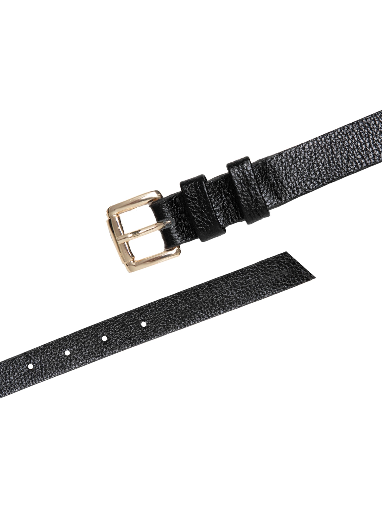 Cinto Feminino Couro Fino Com Fivela Quadrada De Metal Preto Basiq