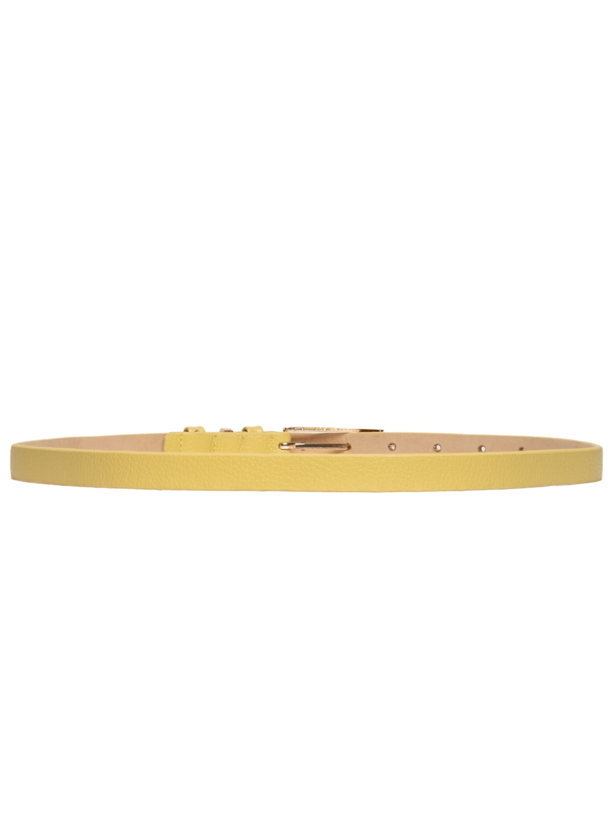 Cinto Feminino Couro Fino Com Fivela Retangular Amarelo Basiq