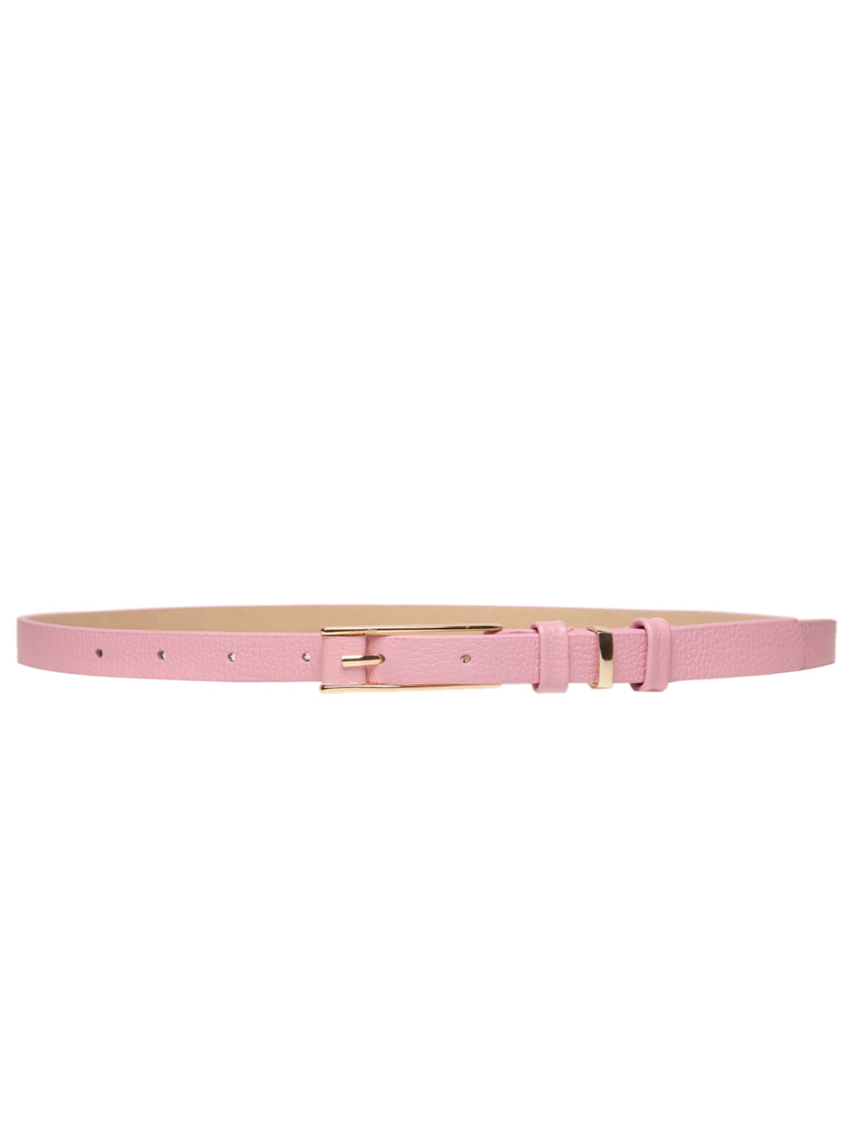 Cinto Feminino Couro Fino Com Fivela Retangular - Rosa