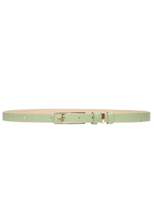 Cinto Feminino Couro Fino Com Fivela Retangular - Verde