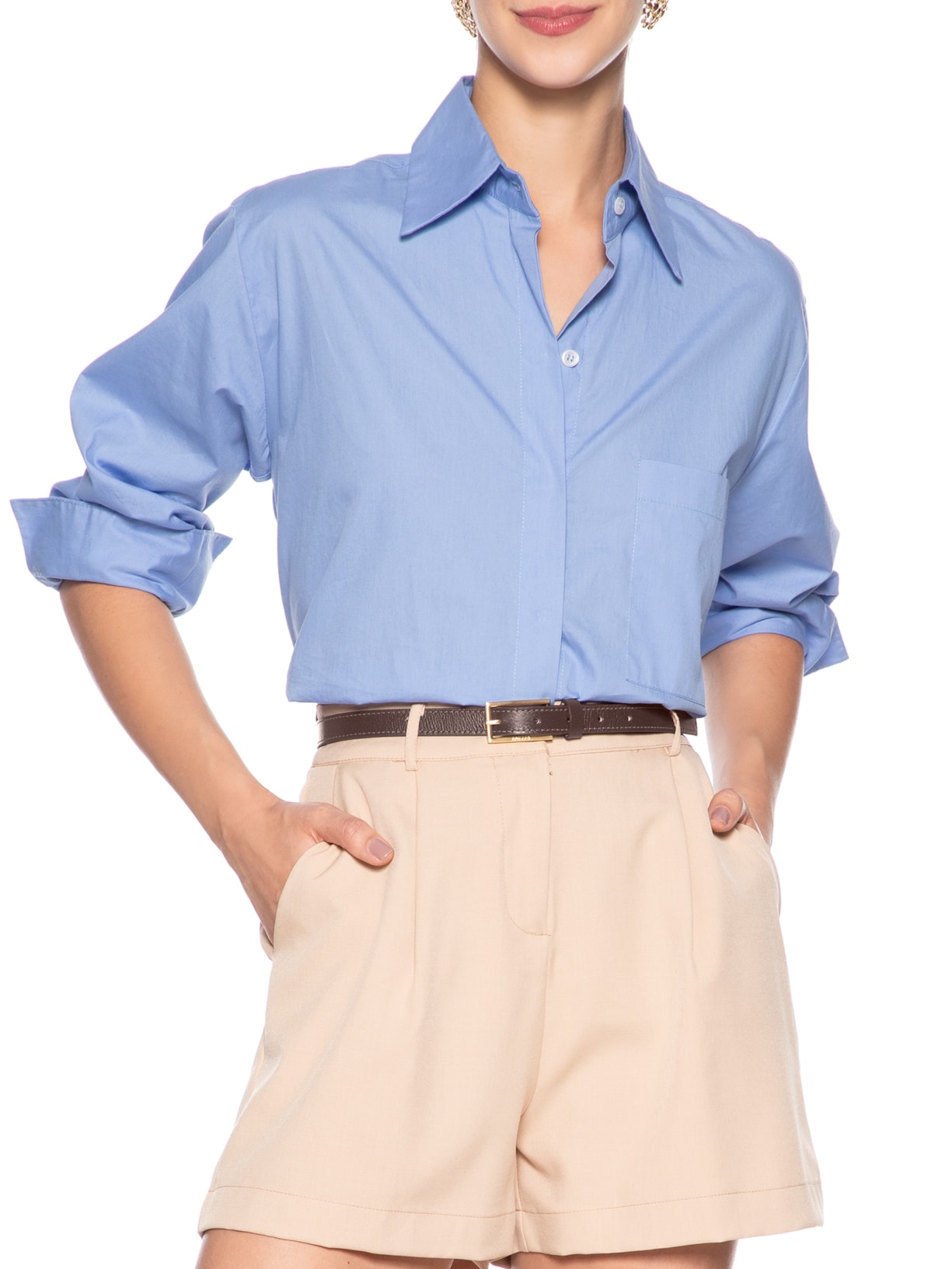 Cinto Feminino Couro Fino Fivela Básico Marrom Arezzo