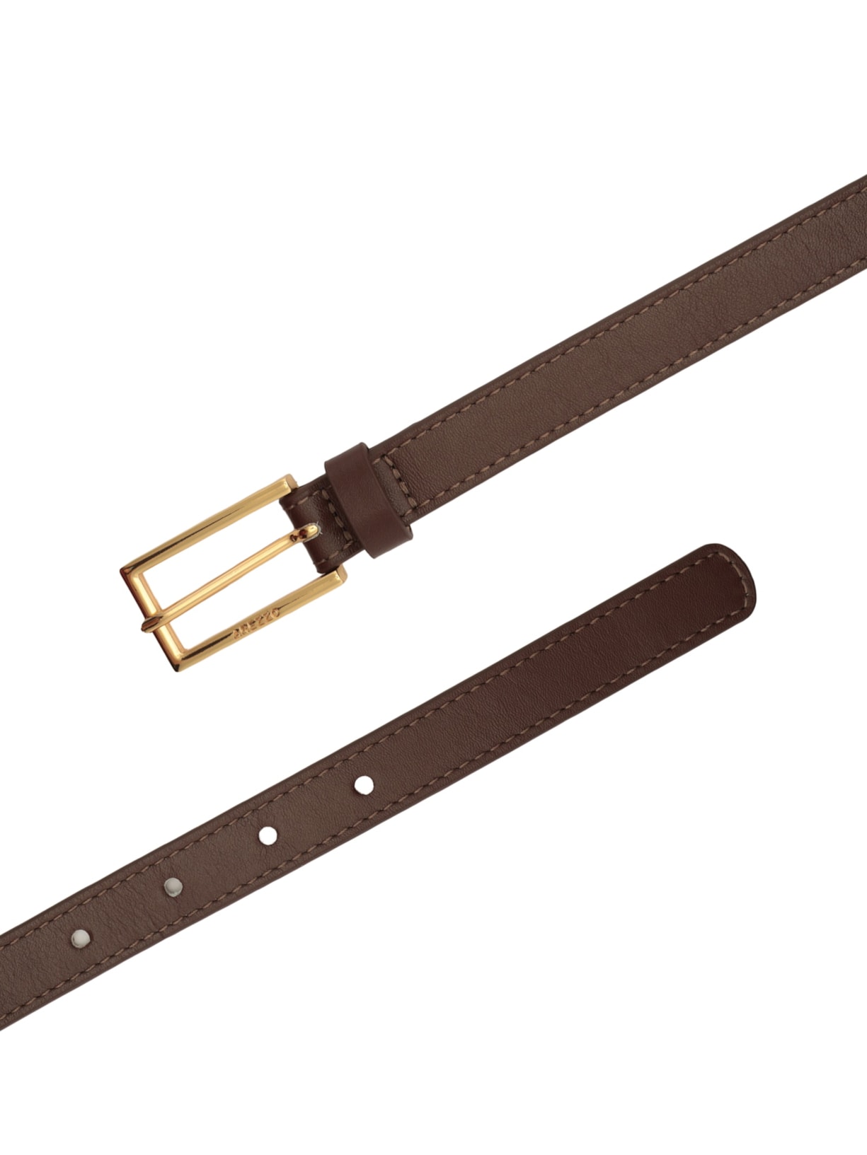 Cinto Feminino Couro Fino Fivela Básico Marrom Arezzo