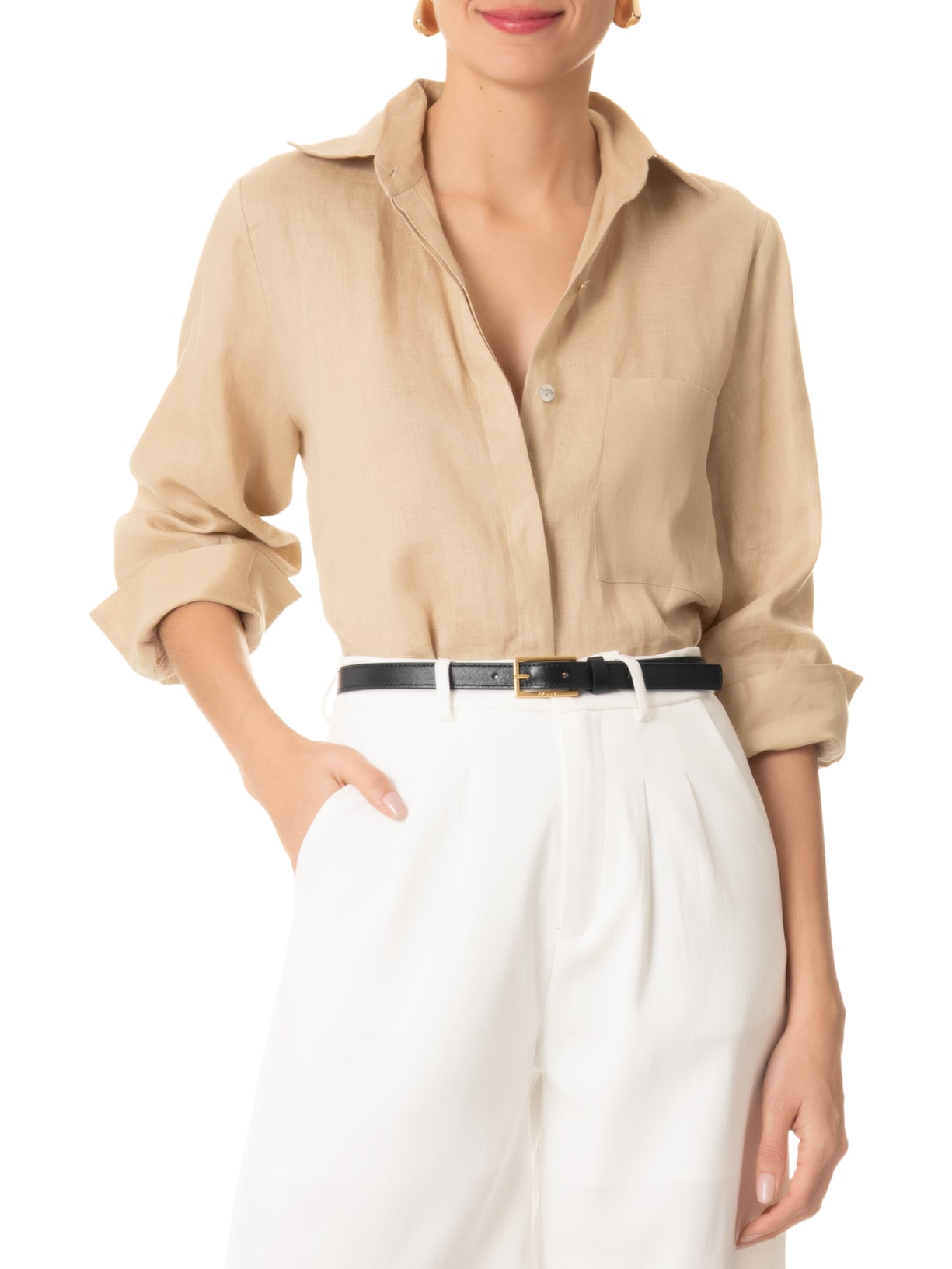 Cinto Feminino Couro Fino Fivela Básico Preto Arezzo