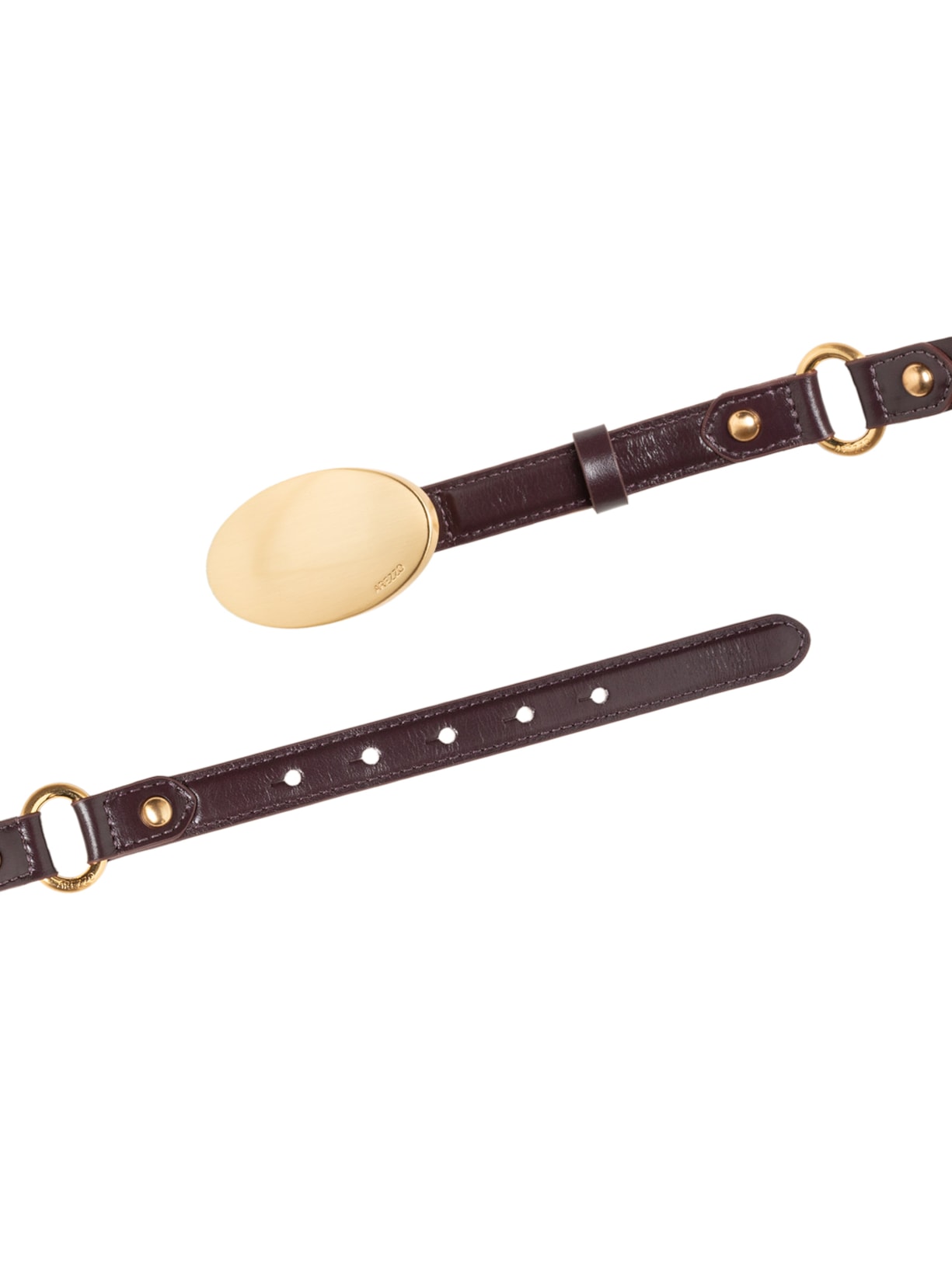 Cinto Feminino Couro Fino Fivela Oval Metal Marrom Arezzo