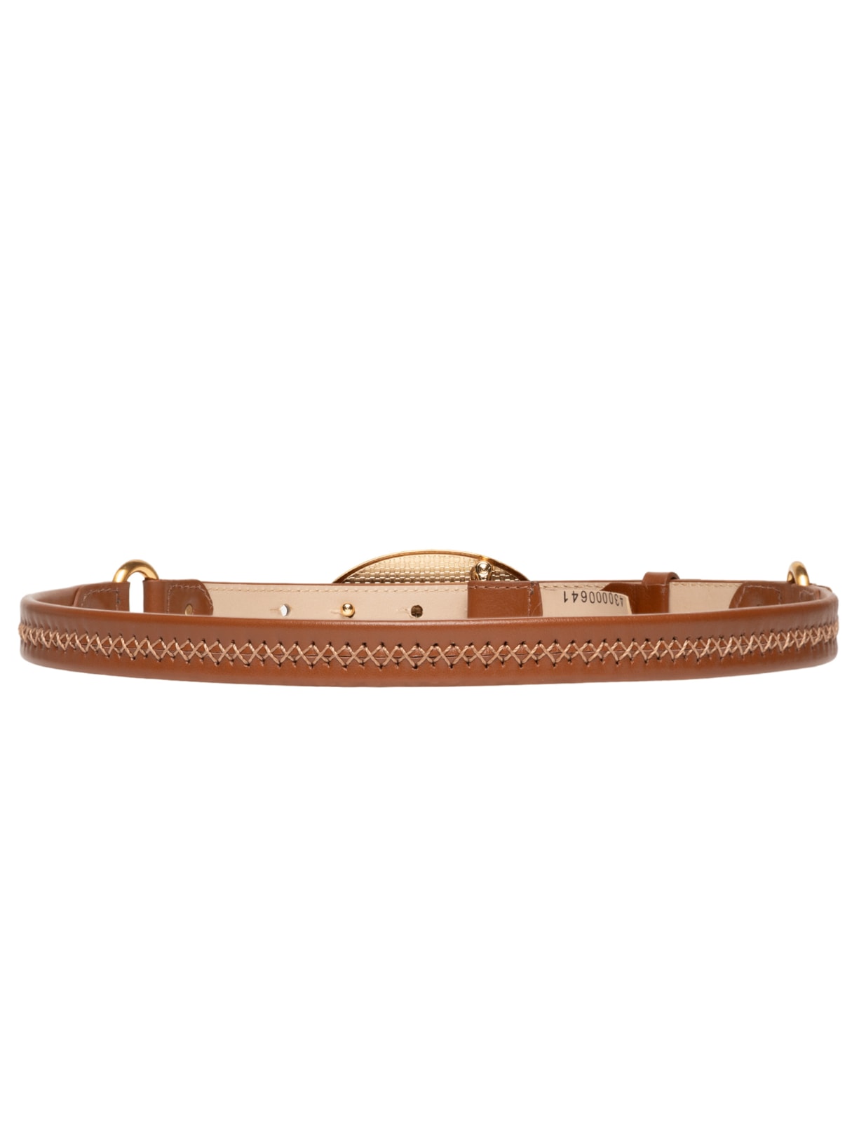 Cinto Feminino Couro Fino Fivela Oval Metal Marrom Arezzo