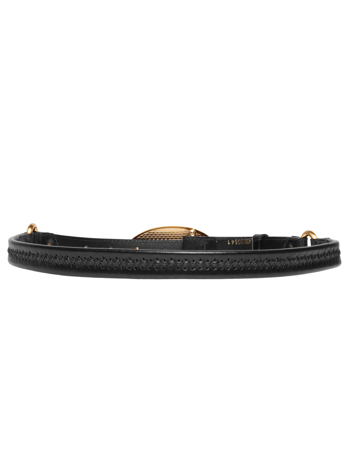 Cinto Feminino Couro Fino Fivela Oval Metal Preto Arezzo
