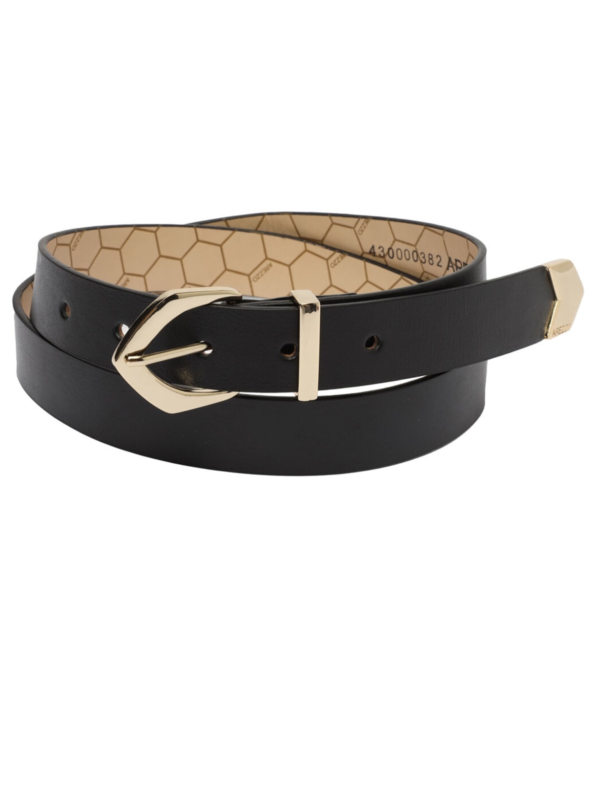 Cinto Feminino Couro Fivela Dourada Preto Arezzo