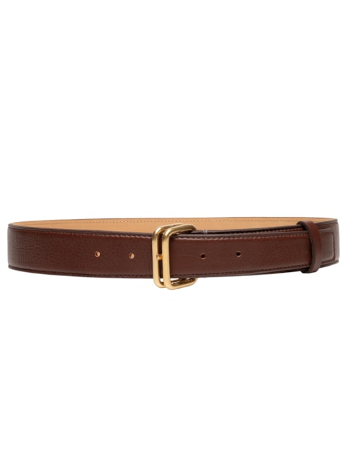 Cinto Feminino Couro Fivela Dupla - Marrom
