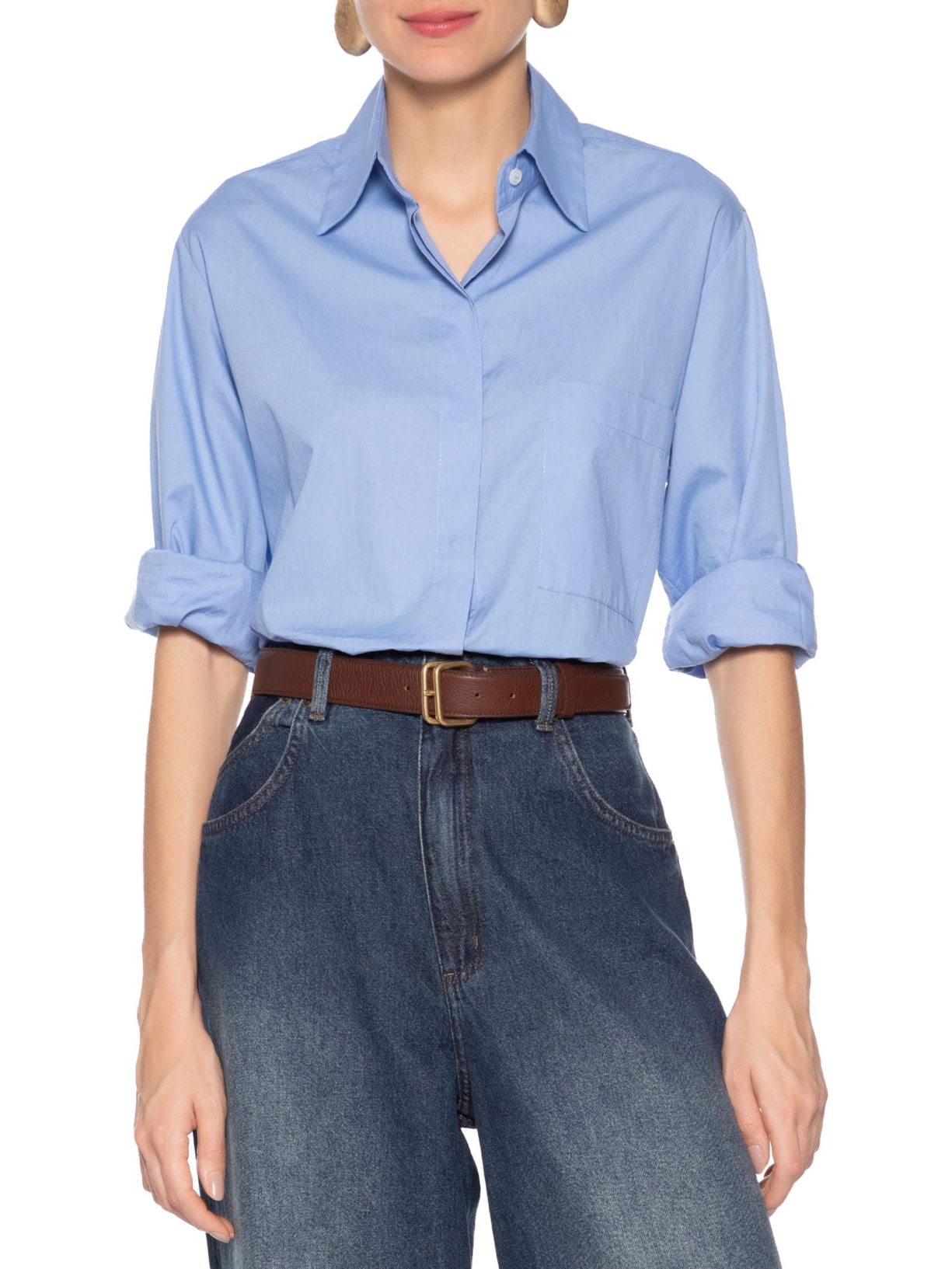 Cinto Feminino Couro Fivela Dupla Marrom Animale