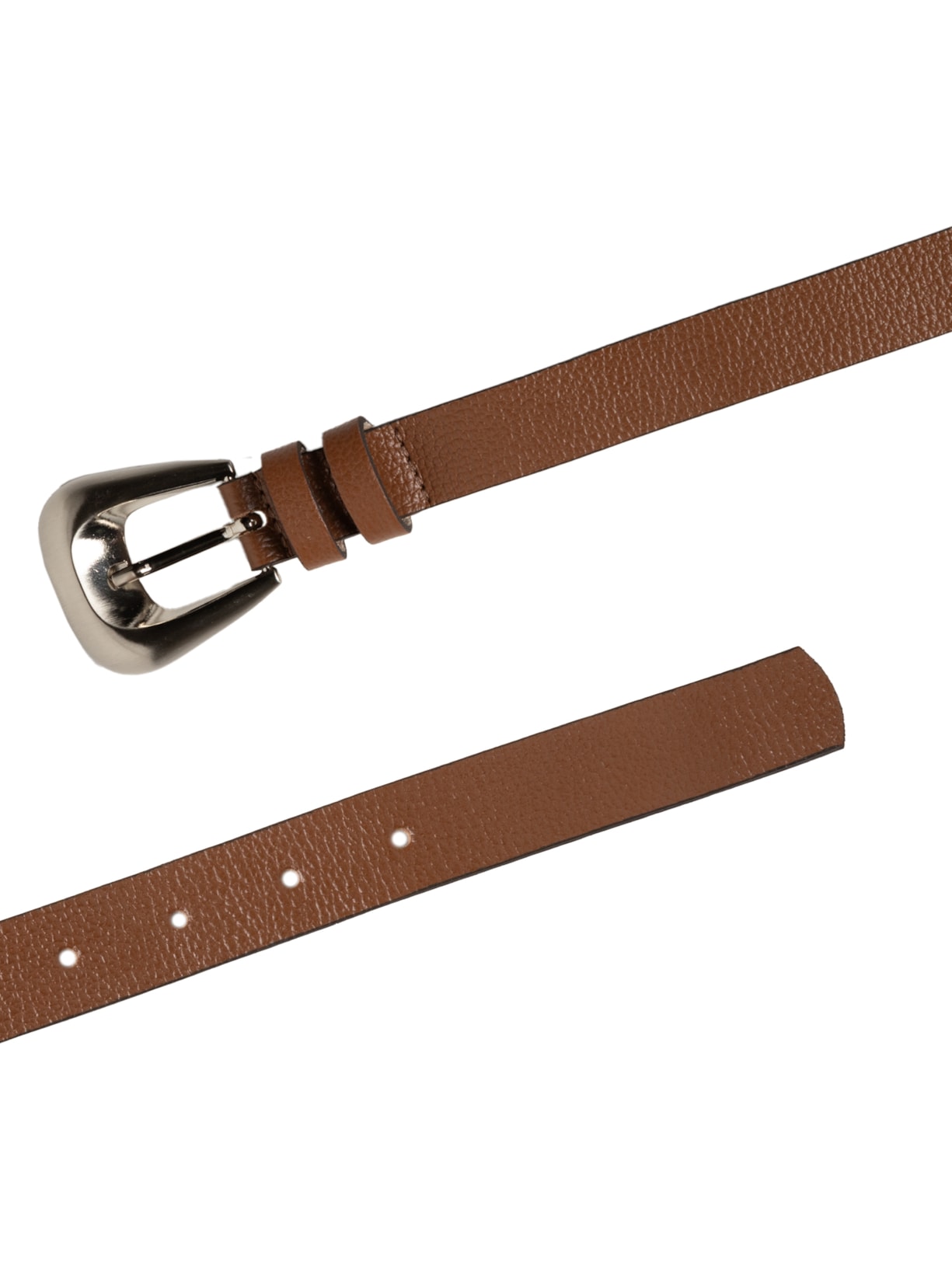 Cinto Feminino Couro Fivela Escovada Marrom Basiq