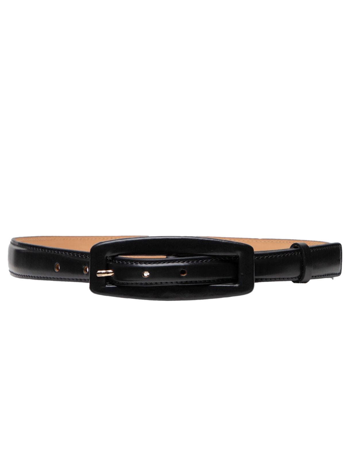 Cinto Feminino Couro Fivela Forrada - Preto