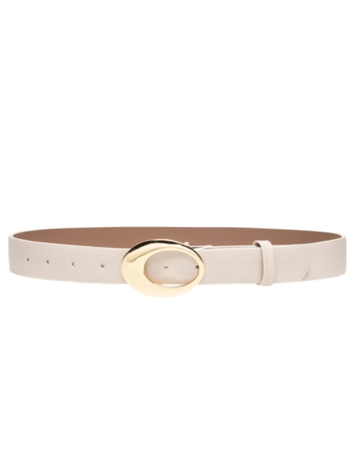 Cinto Feminino Couro Fivela - Off White