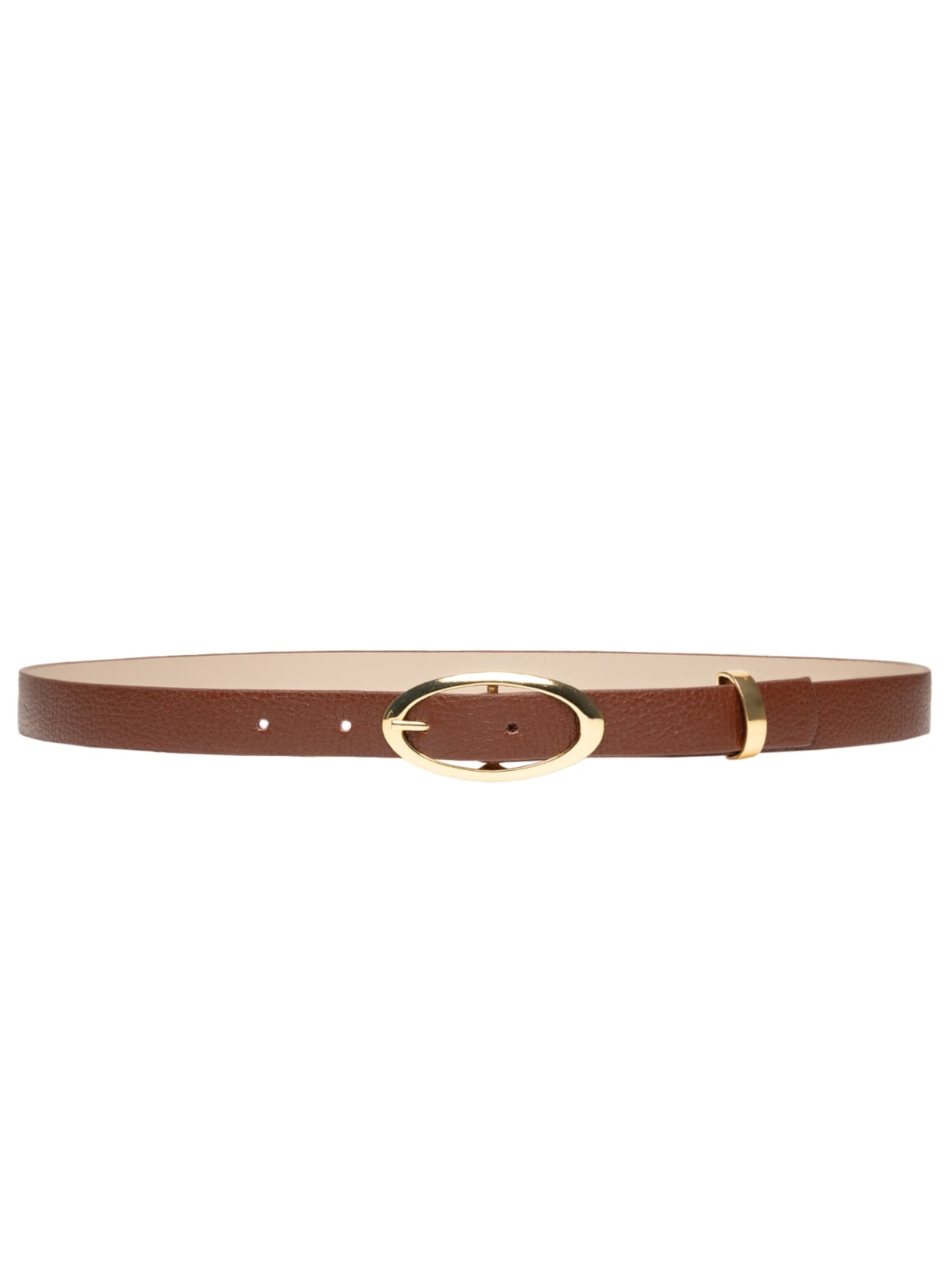 Cinto Feminino Couro Fivela Oval Marrom Basiq