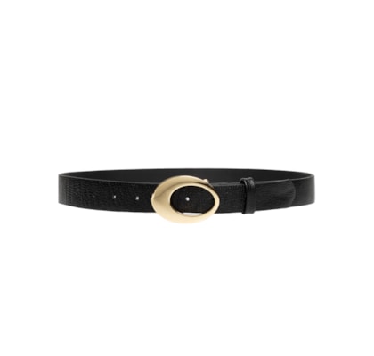 Cinto Feminino Couro Fivela - Preto