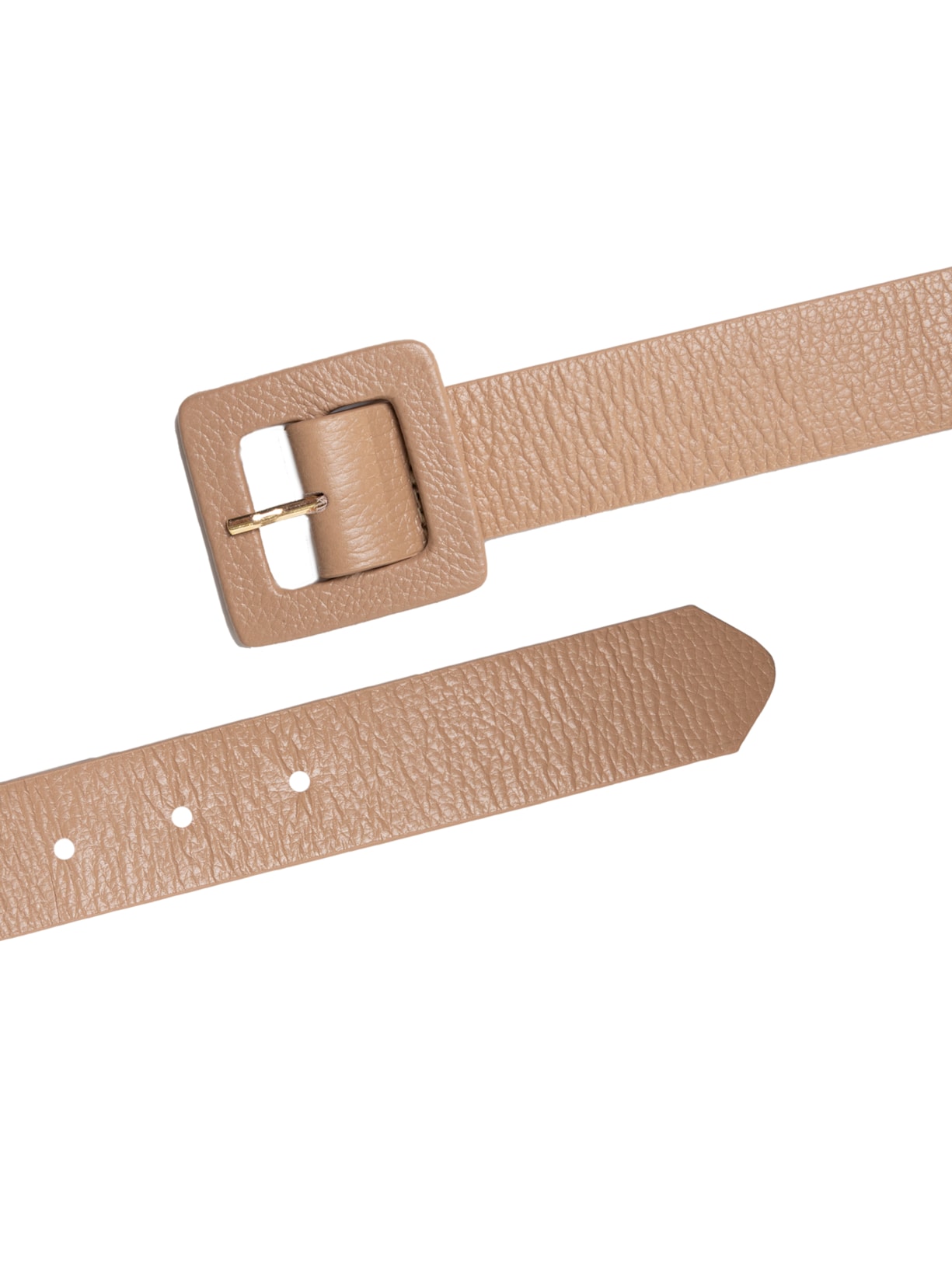 Cinto Feminino Couro Fivela Quadrada Bege Basiq