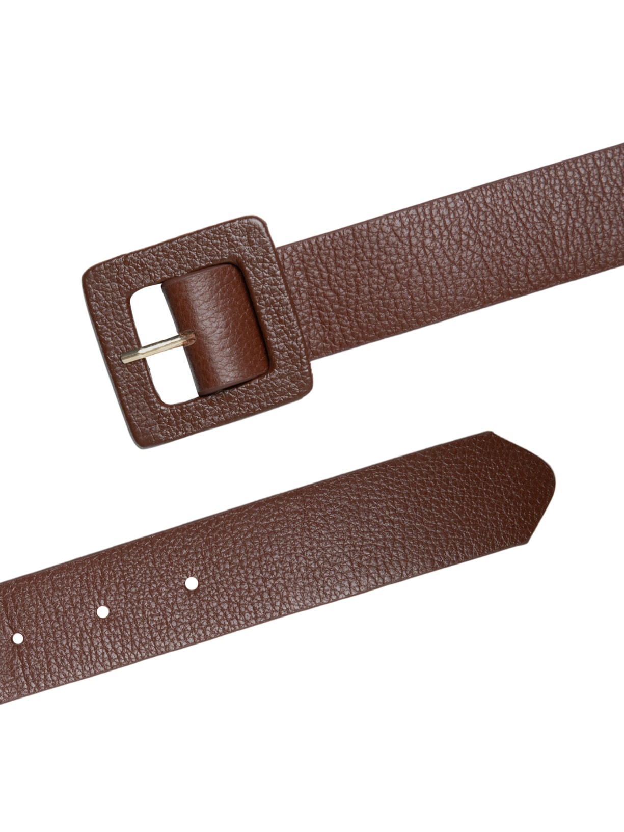 Cinto Feminino Couro Fivela Quadrada Marrom Basiq