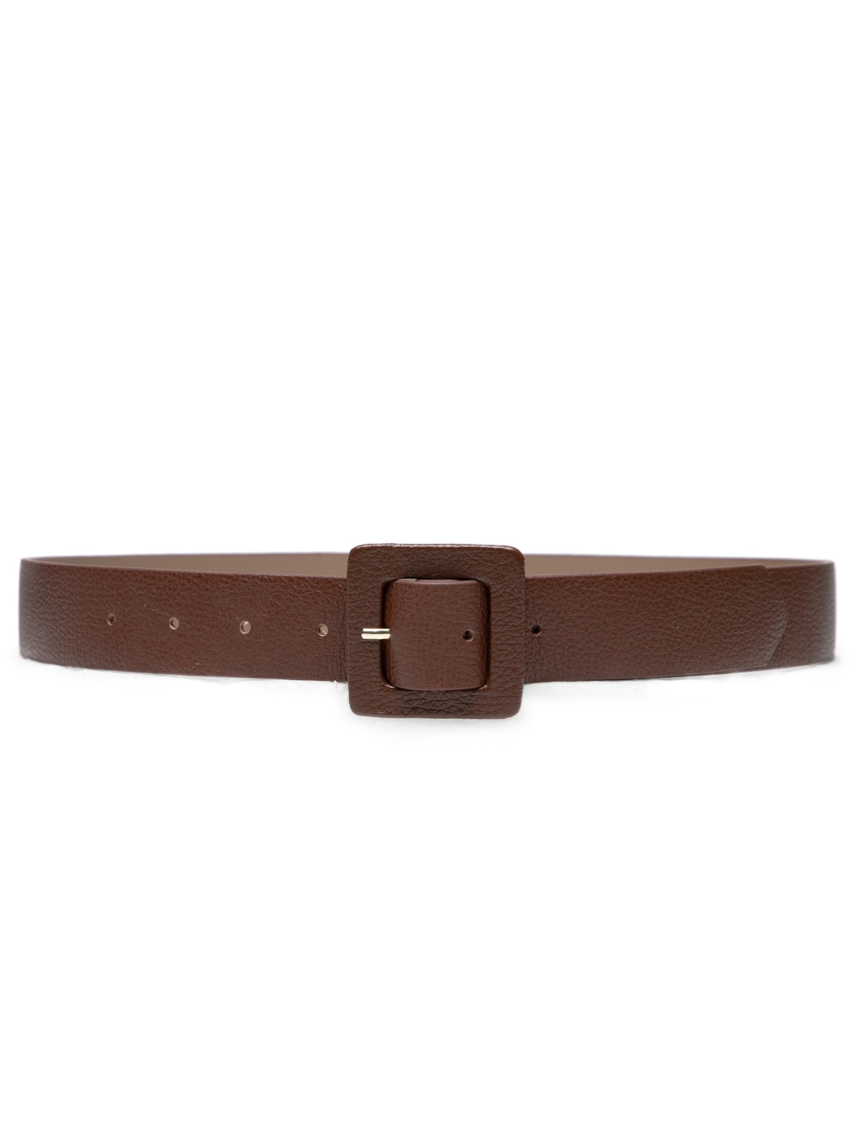 Cinto Feminino Couro Fivela Quadrada - Marrom
