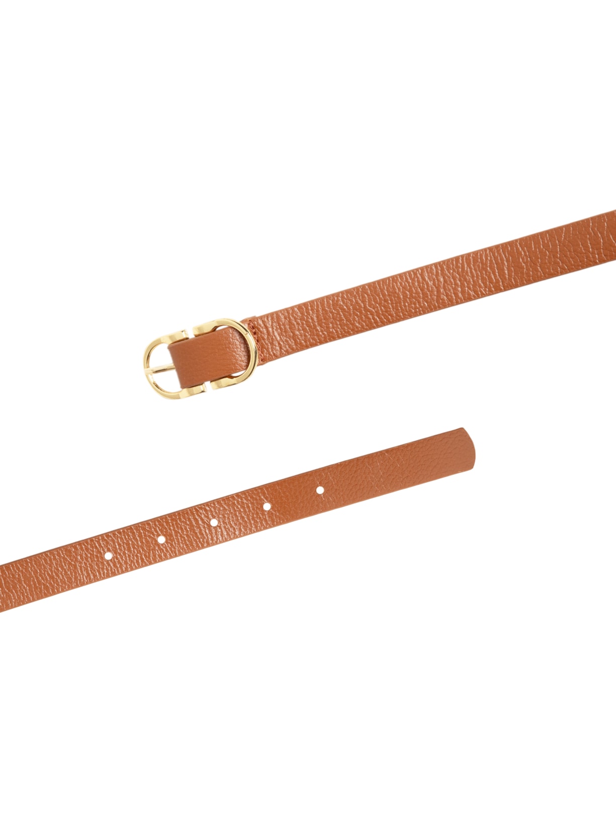 Cinto Feminino Couro Fivela Simétrica Marrom Basiq