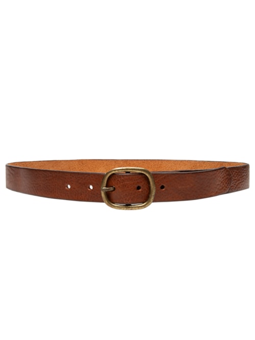 CInto Feminino Couro Fivela Vintage - Marrom