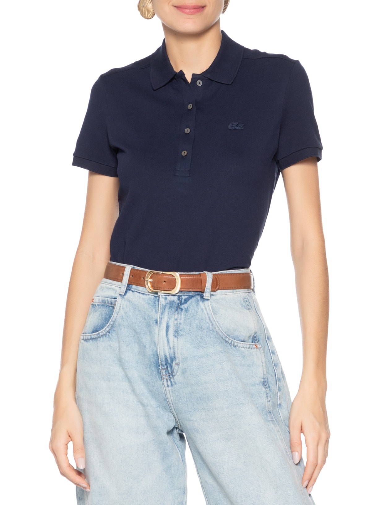 Cinto Feminino Couro Médio Fivela Alongada Marrom Arezzo