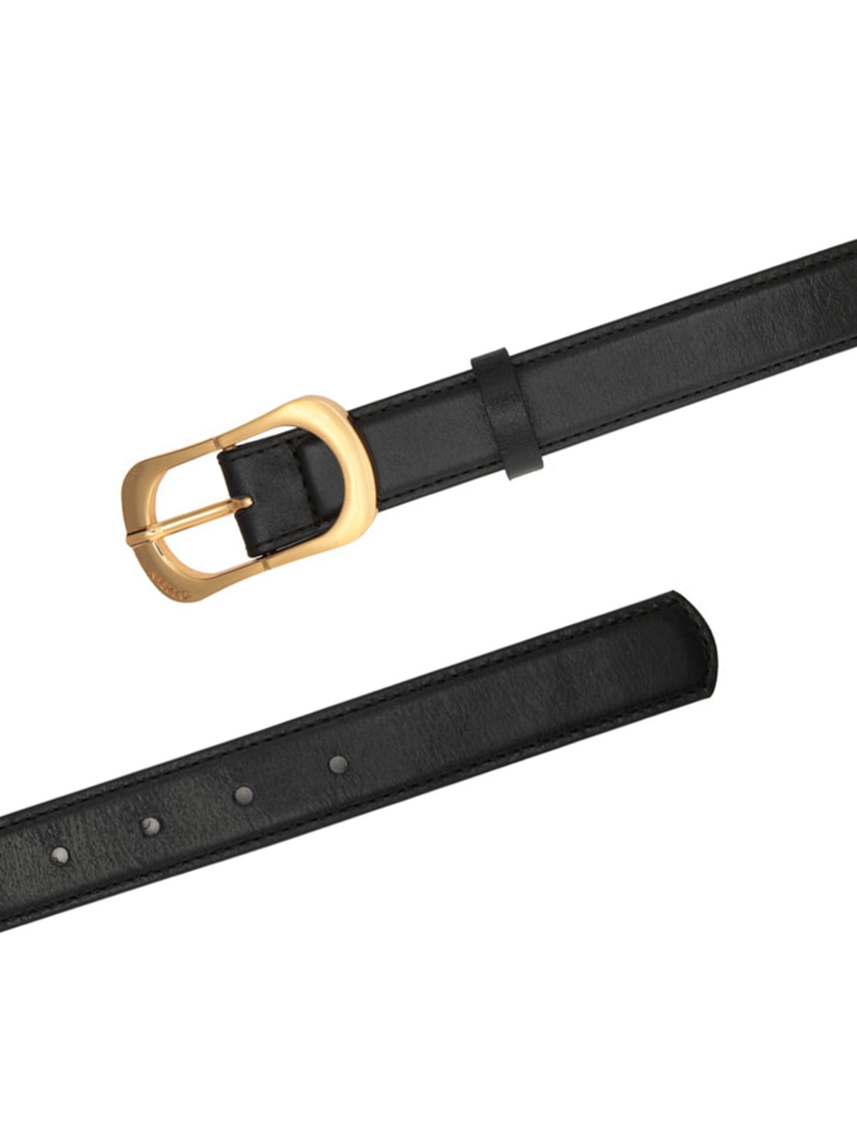 Cinto Feminino Couro Médio Fivela Alongada - Preto