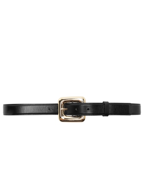 Cinto Feminino Couro Médio Maxi Fivela - Preto