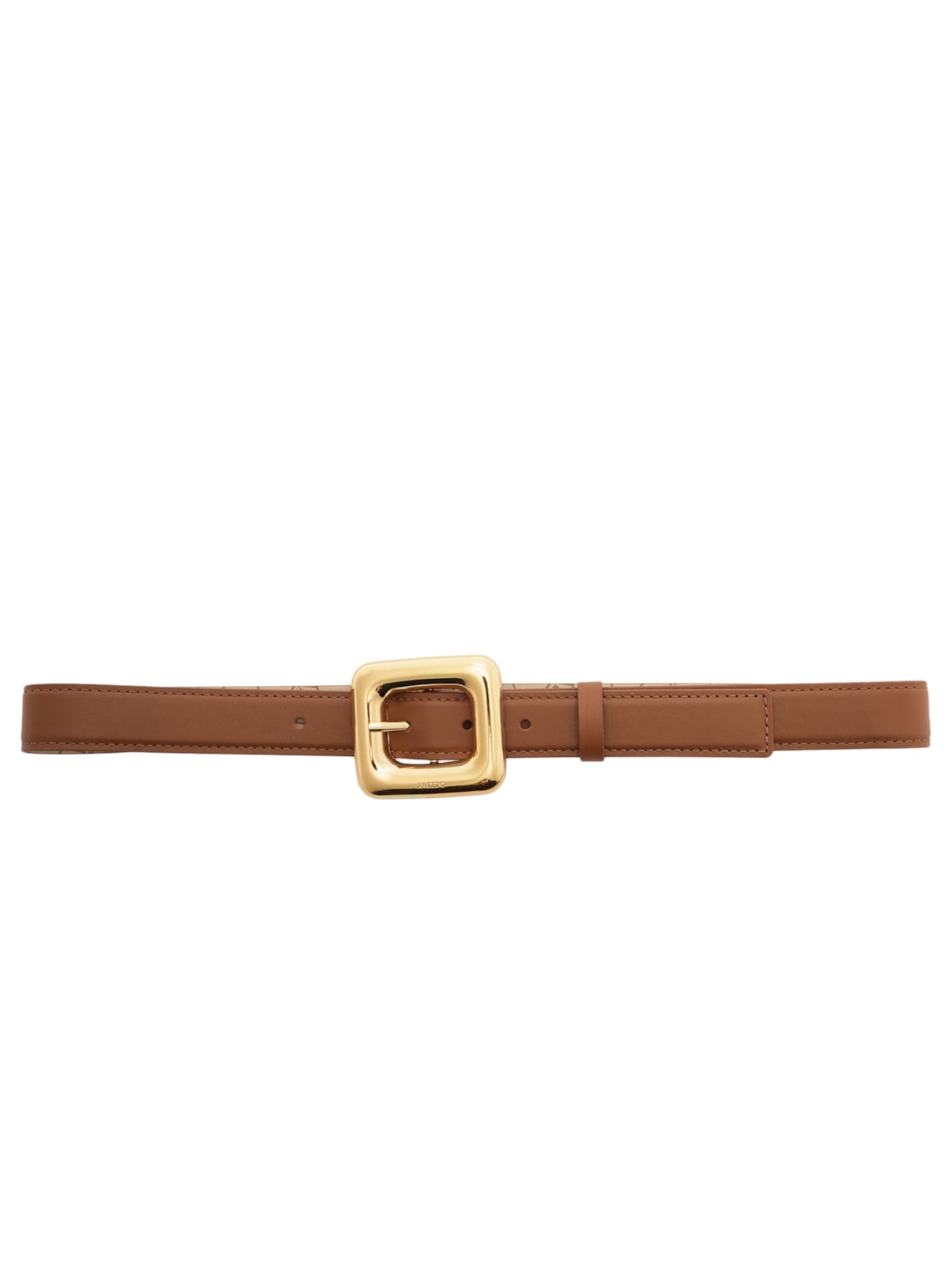 Cinto Feminino Couro Médio Maxi Fivela Quadrada – Marrom Arezzo