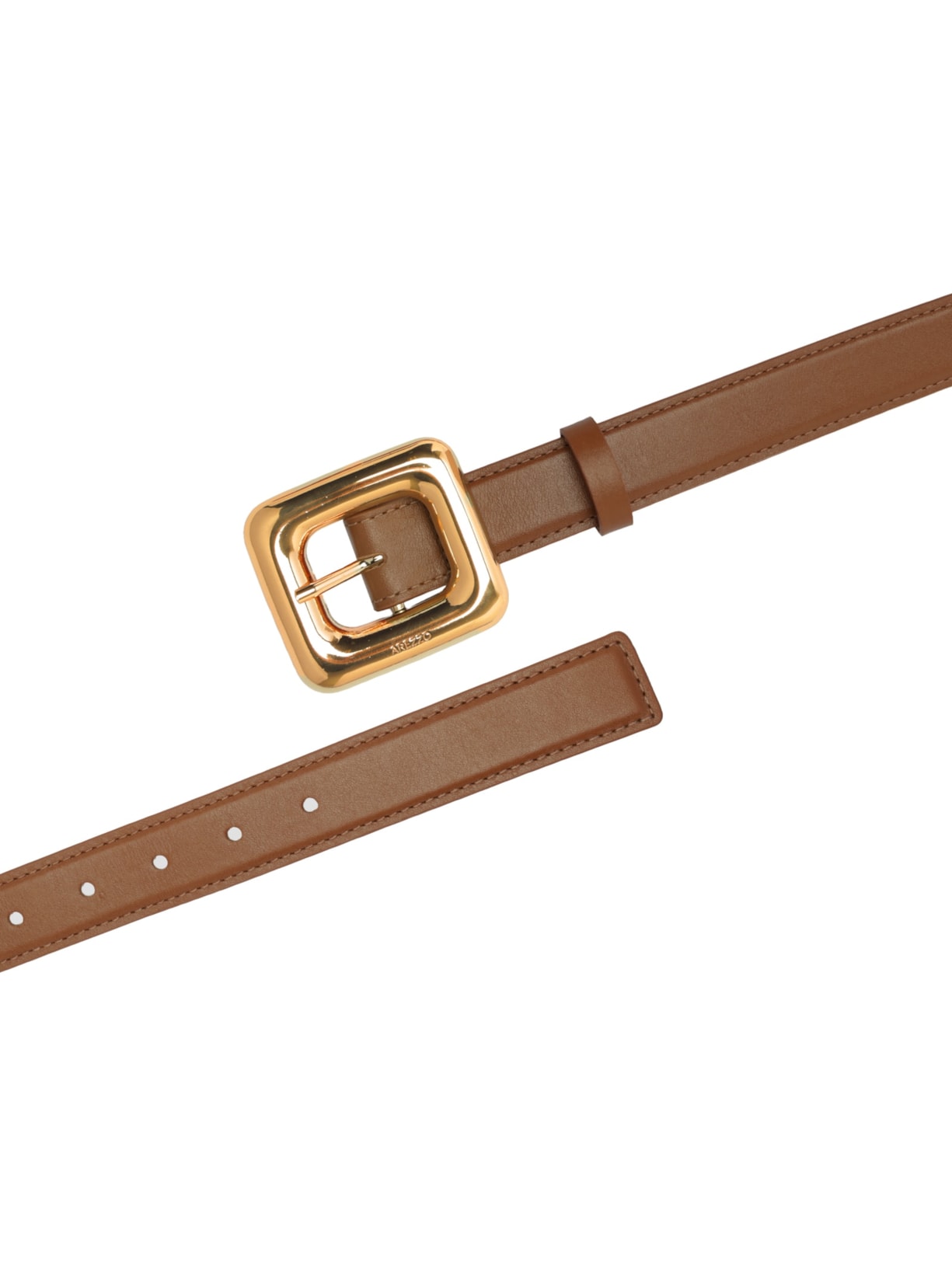 Cinto Feminino Couro Médio Maxi Fivela Quadrada – Marrom Arezzo