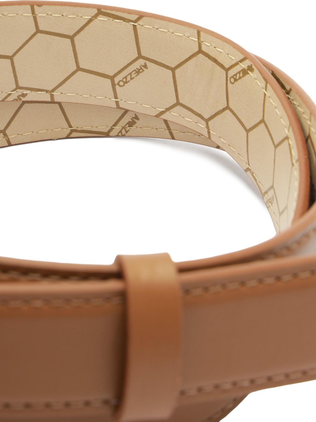Cinto Feminino Couro Médio Maxi Fivela Quadrada – Marrom Arezzo