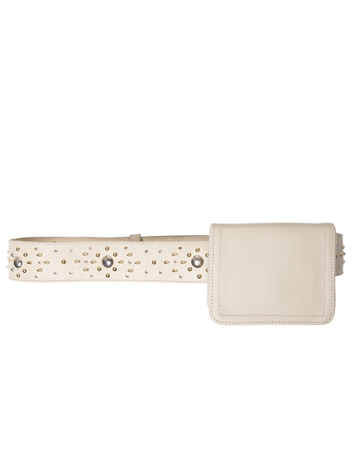 Cinto Feminino Couro Pochete Kim - Off White