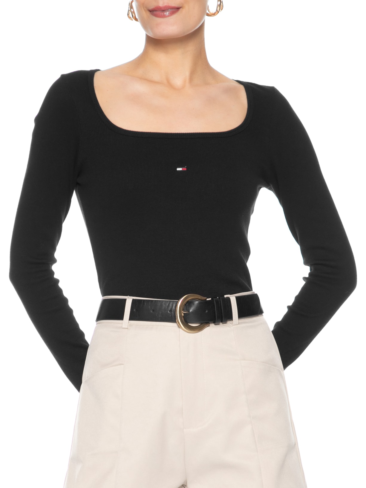 Cinto Feminino Couro Preto Basiq